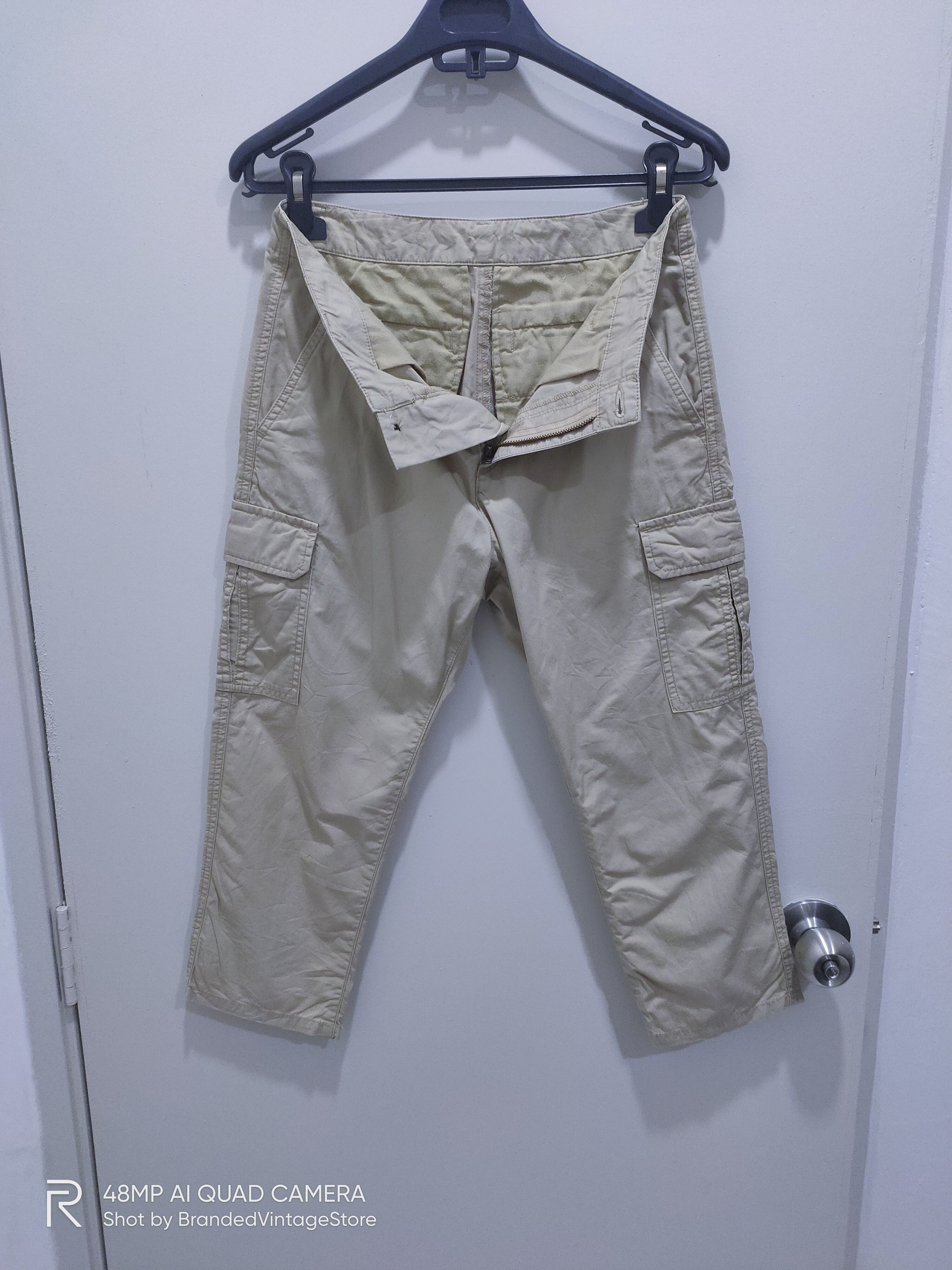 Muji MUJI Slimfit Beige Multipocket Tactical Cropped Cargo Pants Size US 28 / EU 44 - 3 Thumbnail
