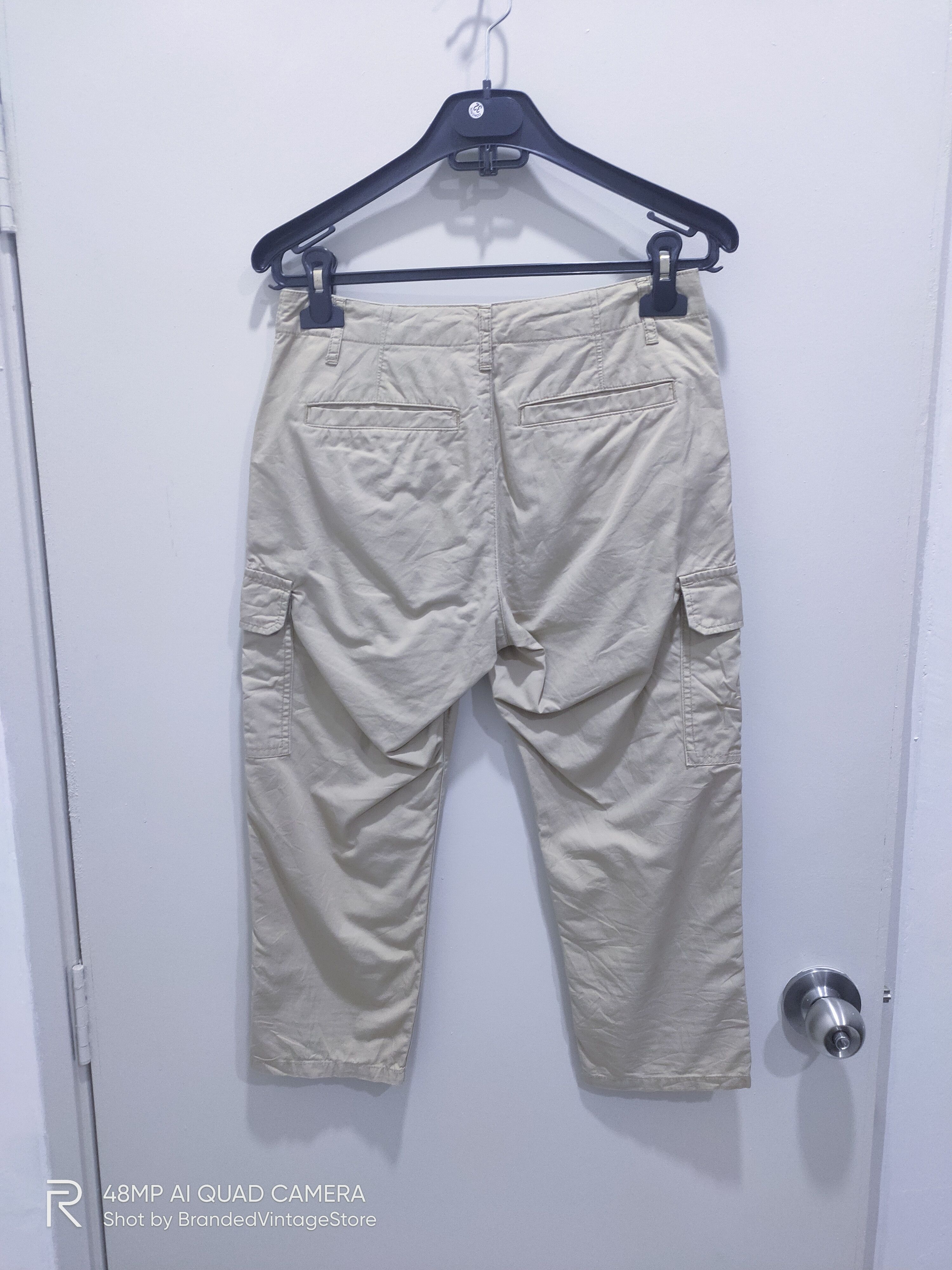 Muji MUJI Slimfit Beige Multipocket Tactical Cropped Cargo Pants Size US 28 / EU 44 - 2 Thumbnail