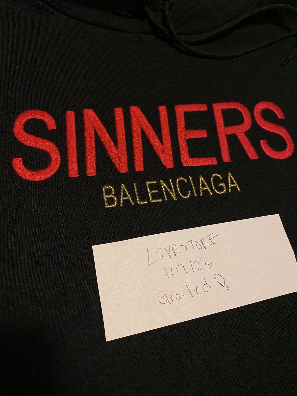 Balenciaga Balenciaga SINNERS Hoodie Black Medium - Used Size US M / EU 48-50 / 2 - 4 Thumbnail