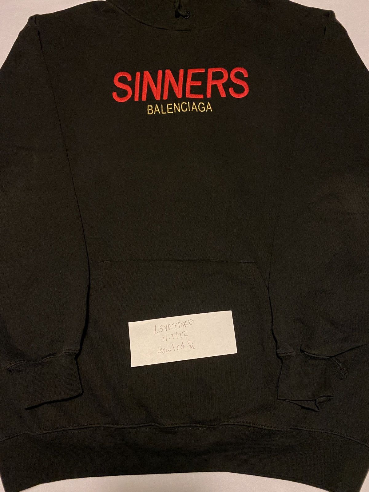 Balenciaga sinners hoodie legit check best sale