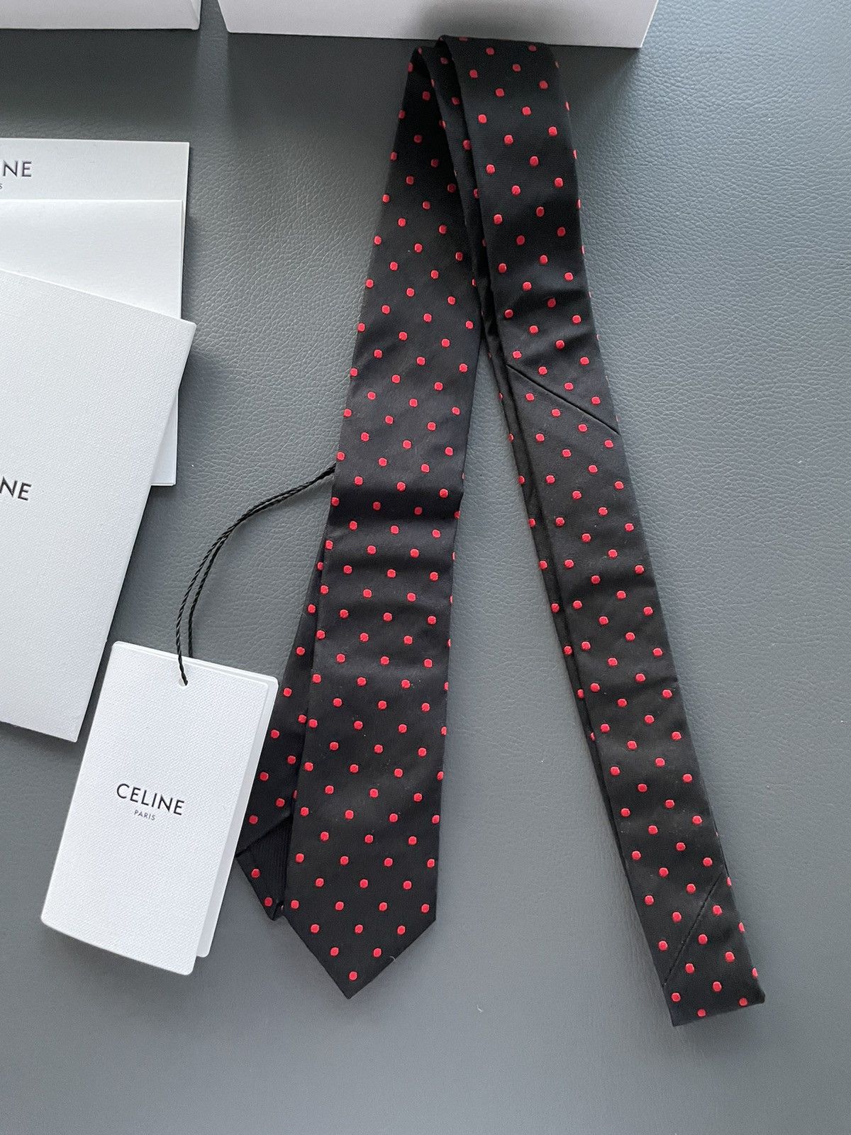 Celine × Hedi Slimane Rare Limited Edition Celine by Hedi Slimane Runway Silk Tie Size ONE SIZE - 5 Thumbnail