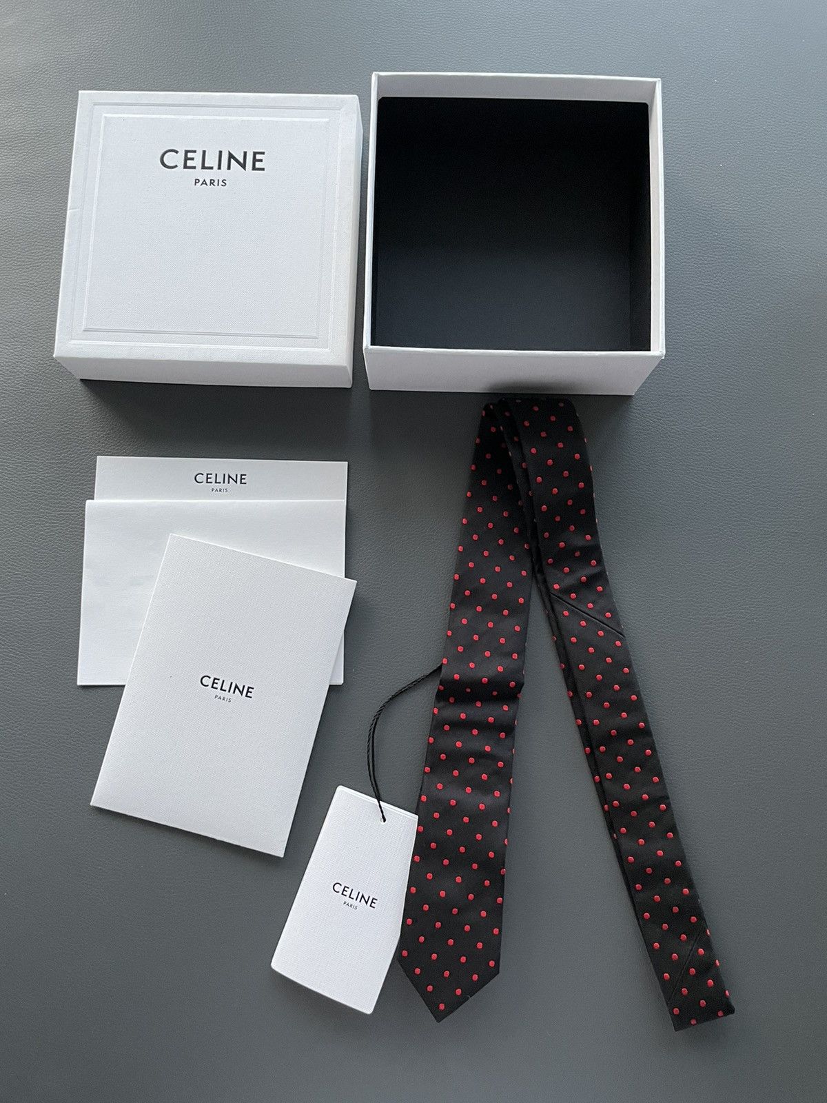 Celine × Hedi Slimane Rare Limited Edition Celine by Hedi Slimane Runway Silk Tie Size ONE SIZE - 2 Thumbnail
