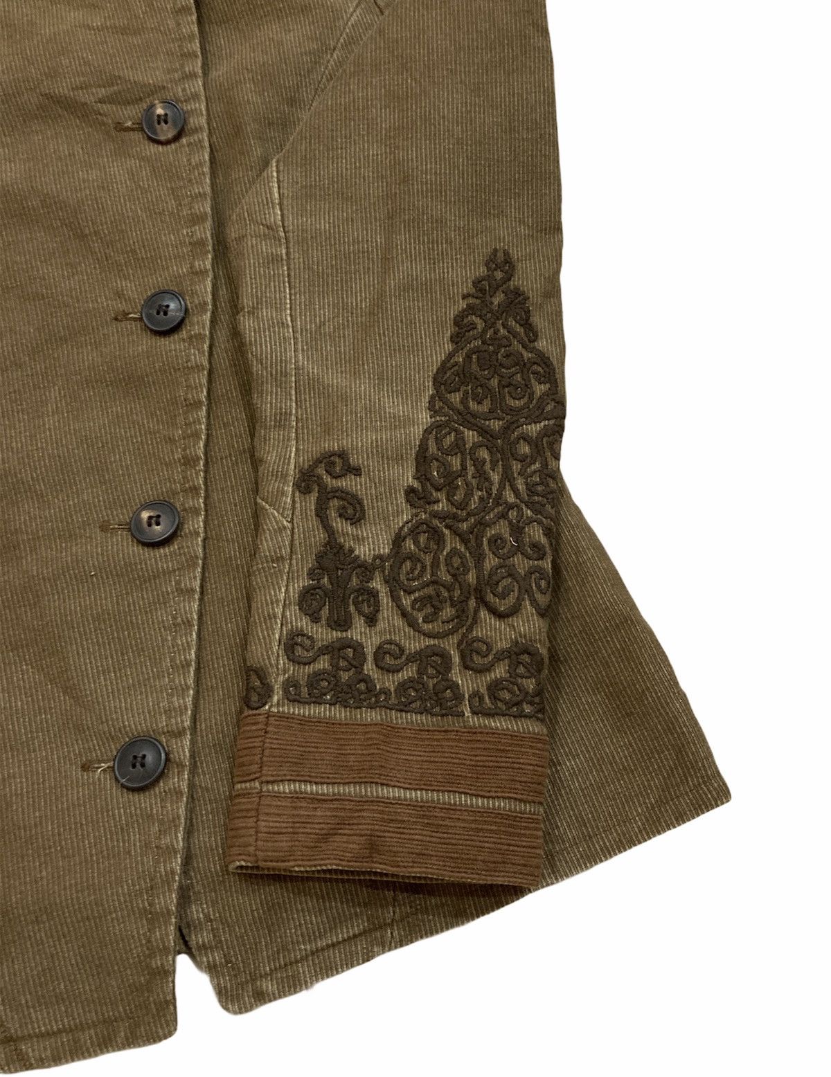 Dries Van Noten Dries Van Noten Pea Coat Corduroy with Embroidered Size S / US 4 / IT 40 - 5 Thumbnail