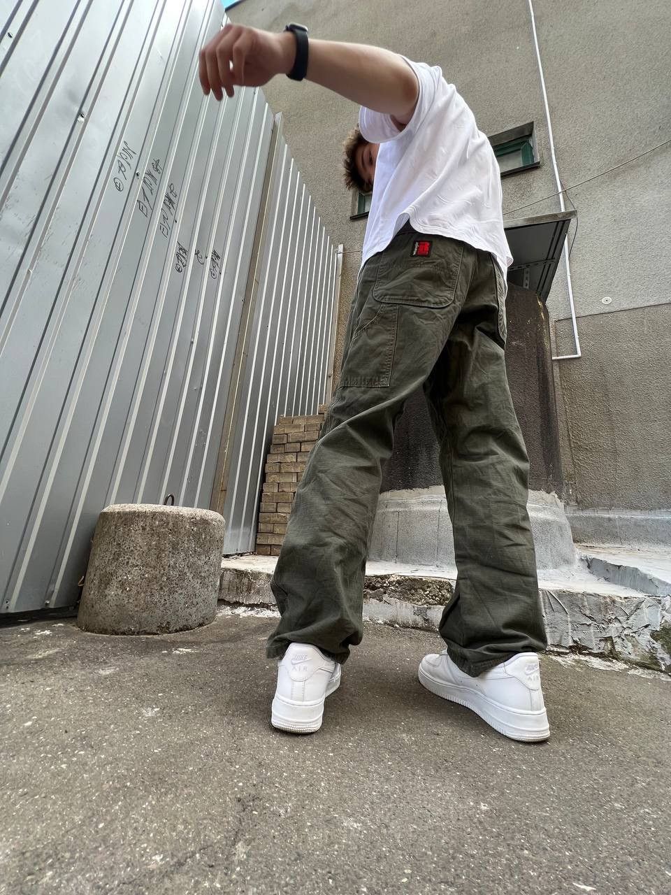 image of Vintage Wrangler Pants Cargo Riggs Ripstop in Faded Khaki Green, Men's (Size 30)