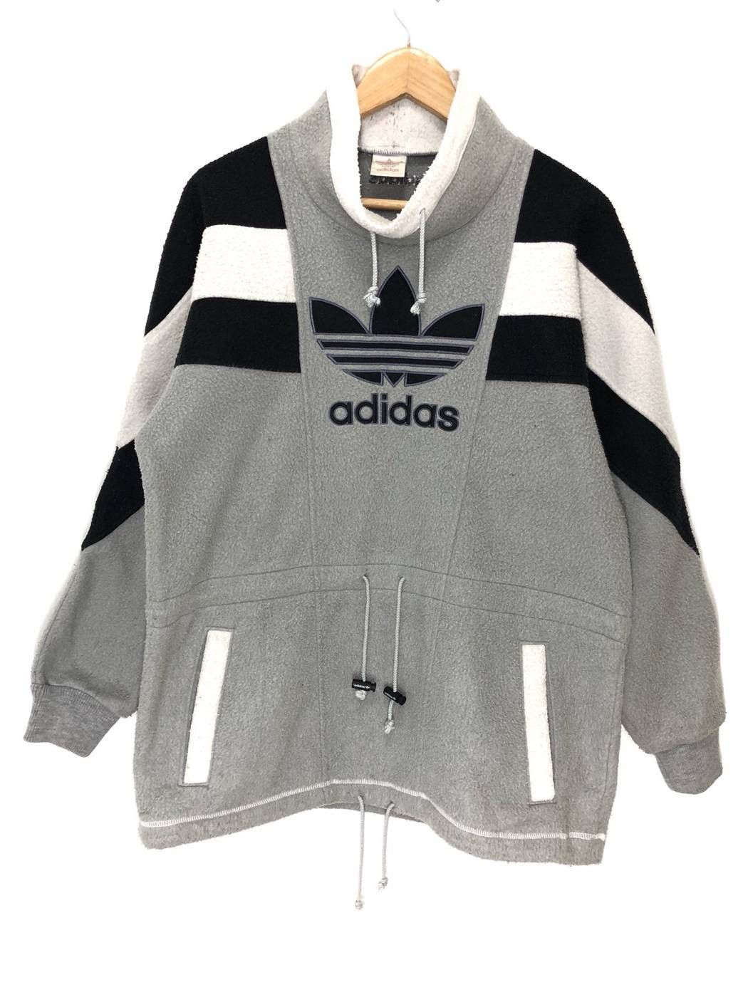 Adidas × Descente × RUN DMC 🏖 90s Adidas Big Logo Fleece Trefoil Sweatshirts Size US M / EU 48-50 / 2 - 1 Thumbnail