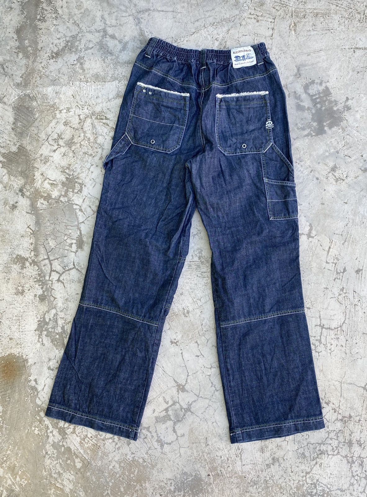 Designer × Japanese Brand Blue Cross Jeans Skull Embroidery Size US 31 - 2 Thumbnail