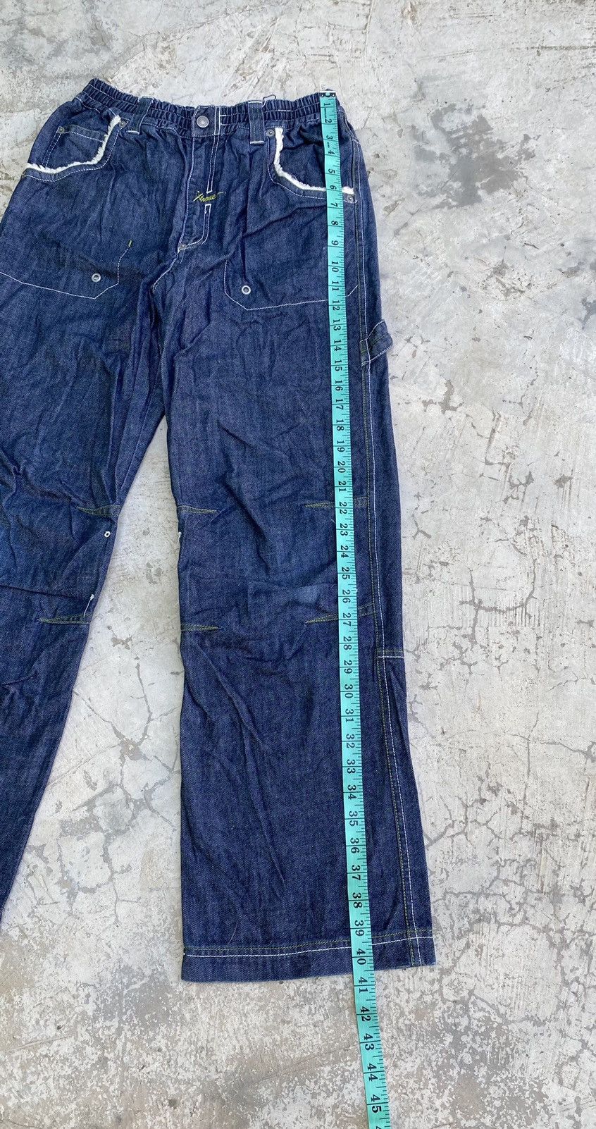 Designer × Japanese Brand Blue Cross Jeans Skull Embroidery Size US 31 - 18 Thumbnail