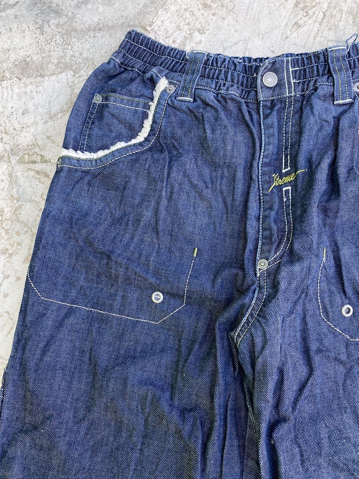 Designer × Japanese Brand Blue Cross Jeans Skull Embroidery Size US 31 - 5 Thumbnail