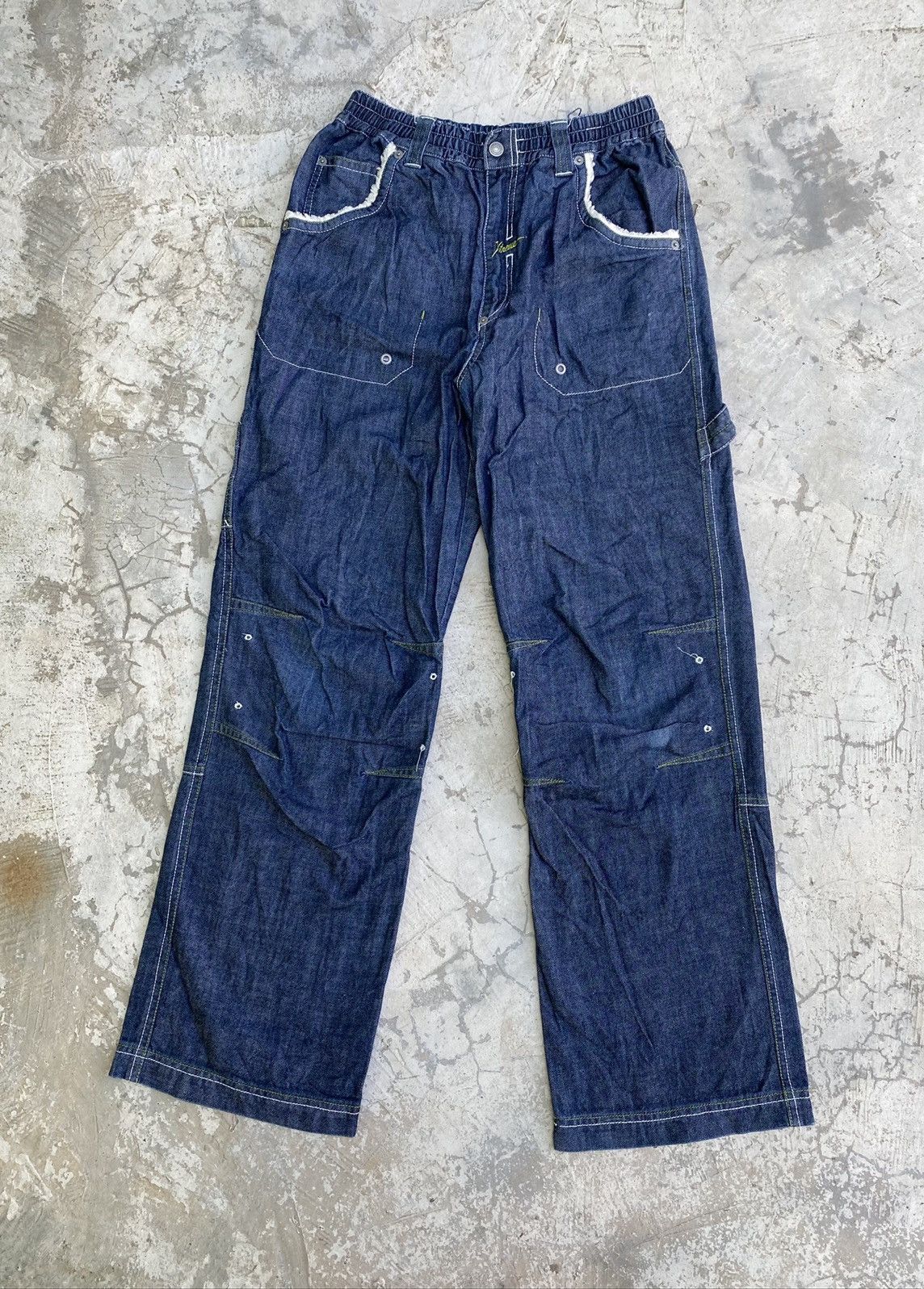 Designer × Japanese Brand Blue Cross Jeans Skull Embroidery Size US 31 - 1 Thumbnail