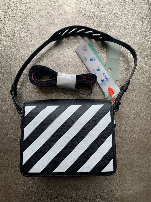 Off white black diagonal flap online bag