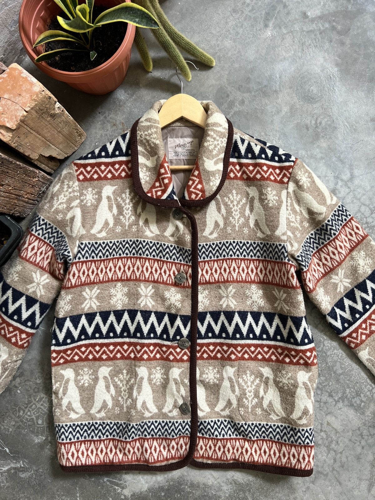 Japanese Brand × Vintage Vintage 🏴‍☠️ Japanese Printed Fleece Jacket Size US M / EU 48-50 / 2 - 2 Thumbnail