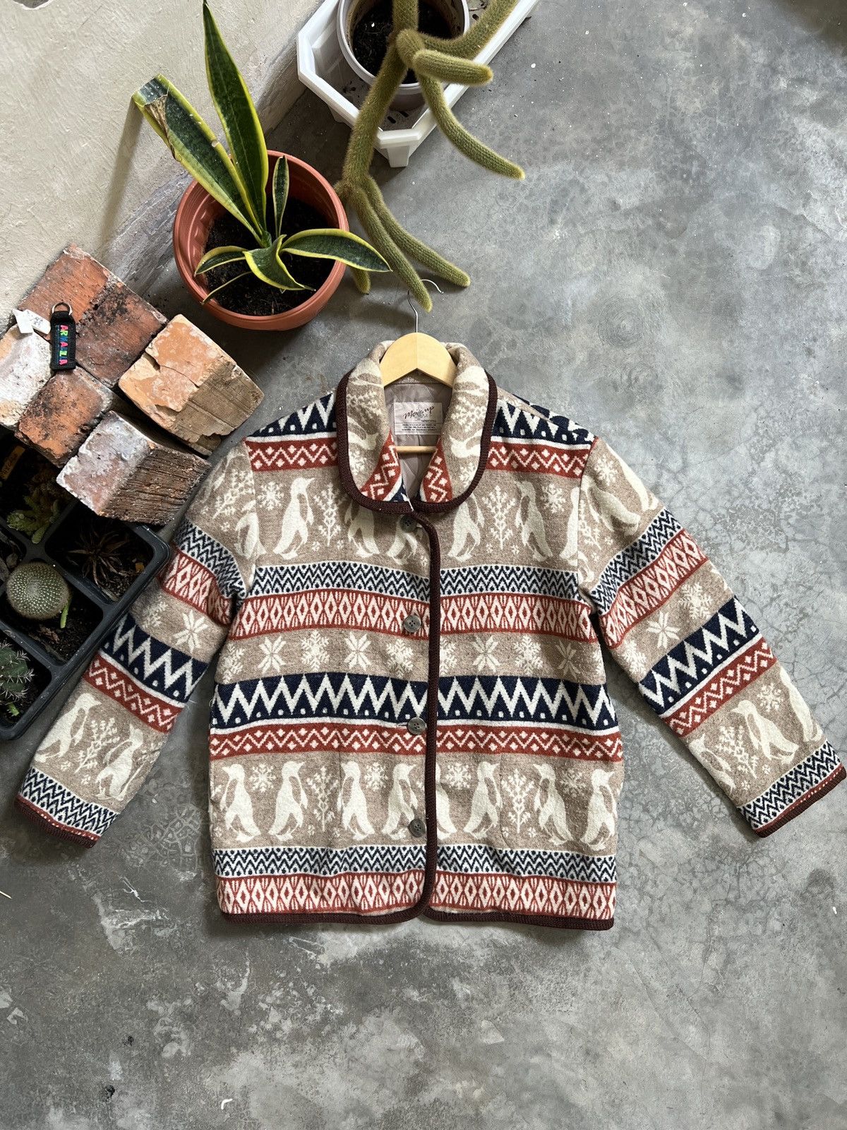 Japanese Brand × Vintage Vintage 🏴‍☠️ Japanese Printed Fleece Jacket Size US M / EU 48-50 / 2 - 1 Thumbnail
