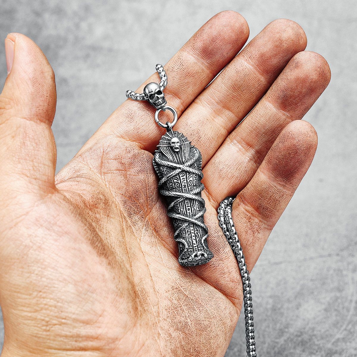 Jewelry Pharaoh Coffin Pendant Necklace Size ONE SIZE - 1 Thumbnail