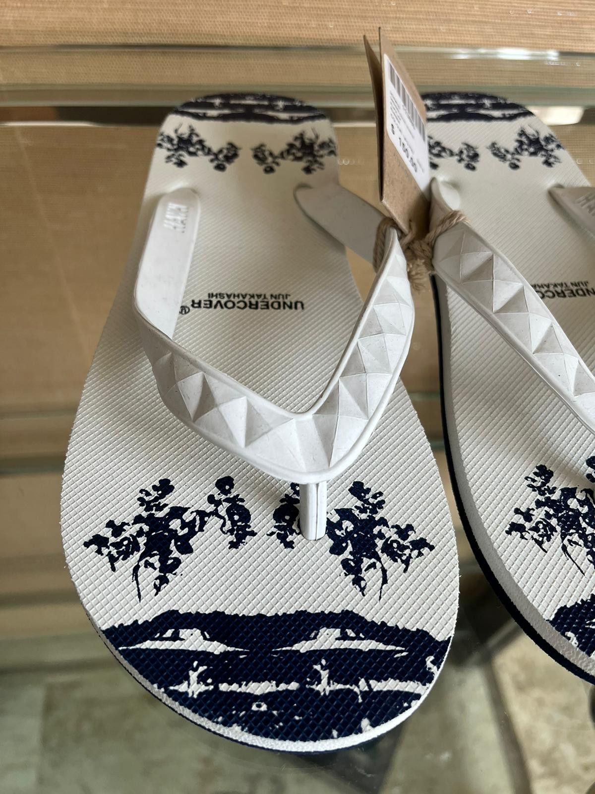 Undercover O1RSHD1 Undercover x Hayn UFO Print Flip Flops in White/Navy Size US 8 / EU 41 - 3 Thumbnail