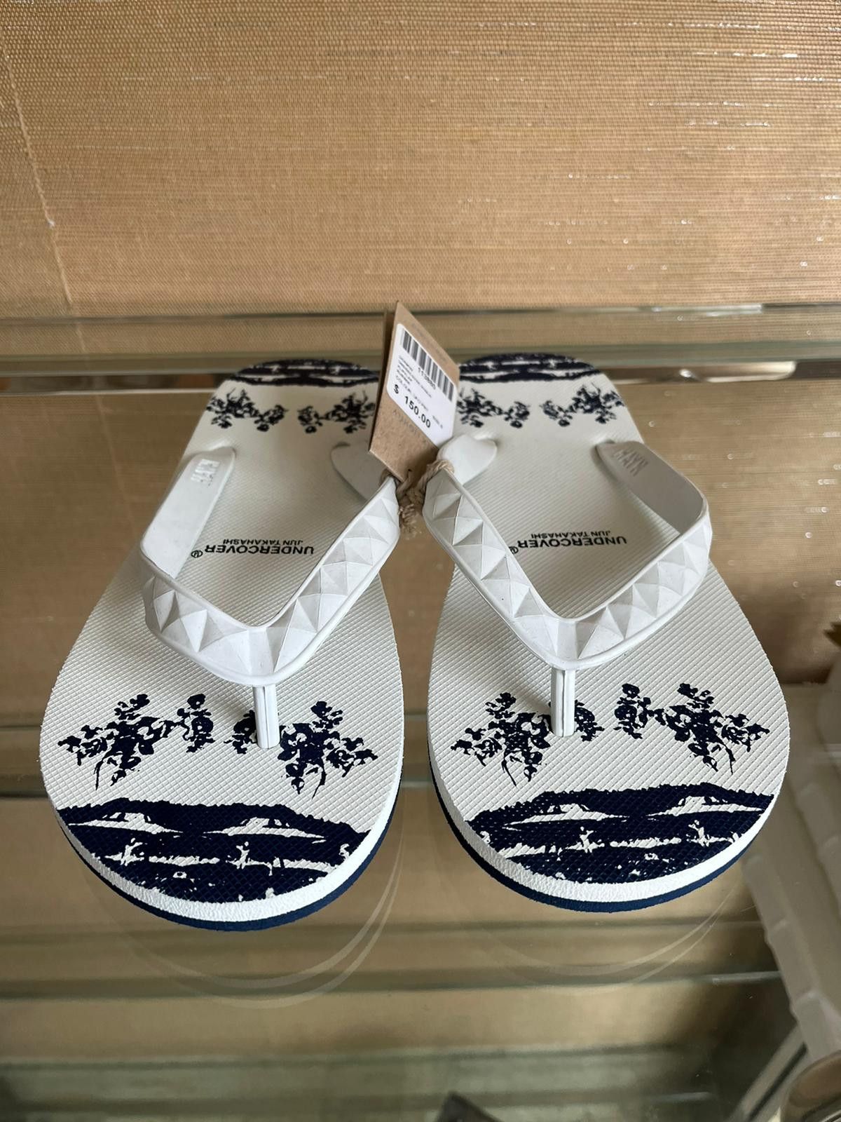 Undercover O1RSHD1 Undercover x Hayn UFO Print Flip Flops in White/Navy Size US 8 / EU 41 - 1 Thumbnail