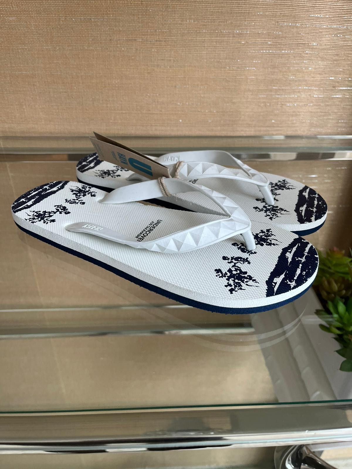 Undercover O1RSHD1 Undercover x Hayn UFO Print Flip Flops in White/Navy Size US 8 / EU 41 - 6 Thumbnail