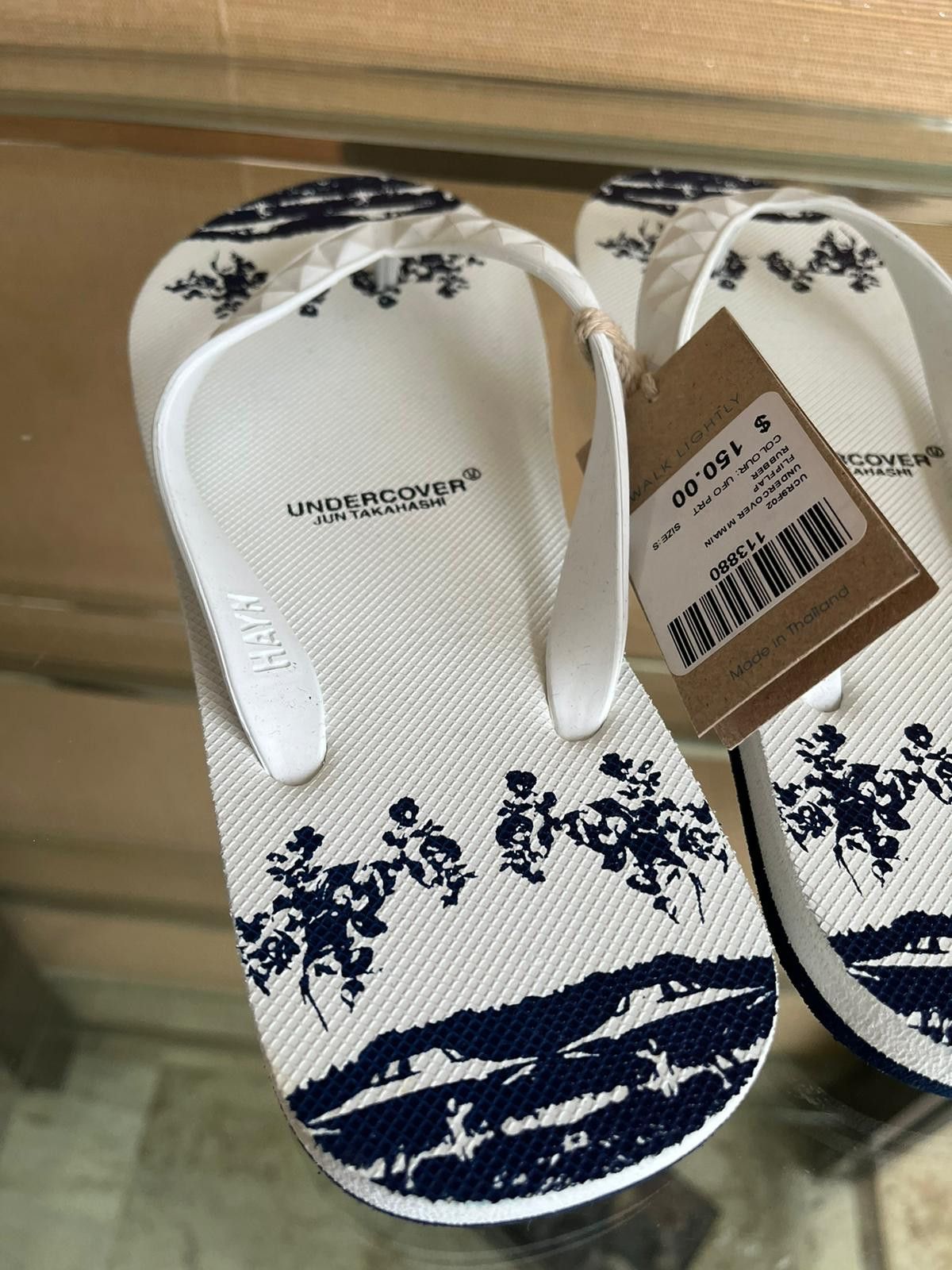Undercover O1RSHD1 Undercover x Hayn UFO Print Flip Flops in White/Navy Size US 8 / EU 41 - 10 Thumbnail