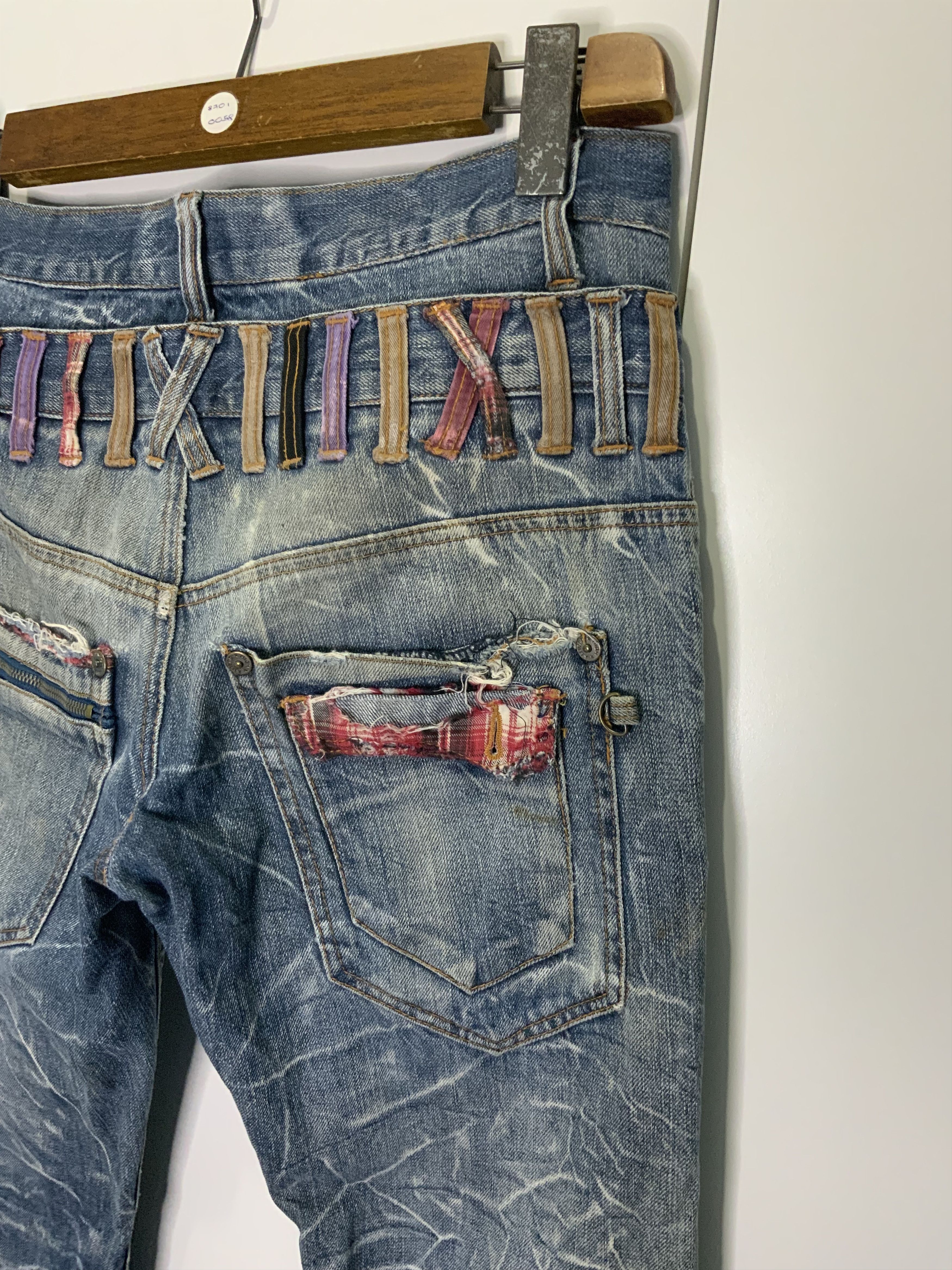 If Six Was Nine Nylaus Jeans Double Waist Style Distressed Jean Size US 30 / EU 46 - 16 Thumbnail