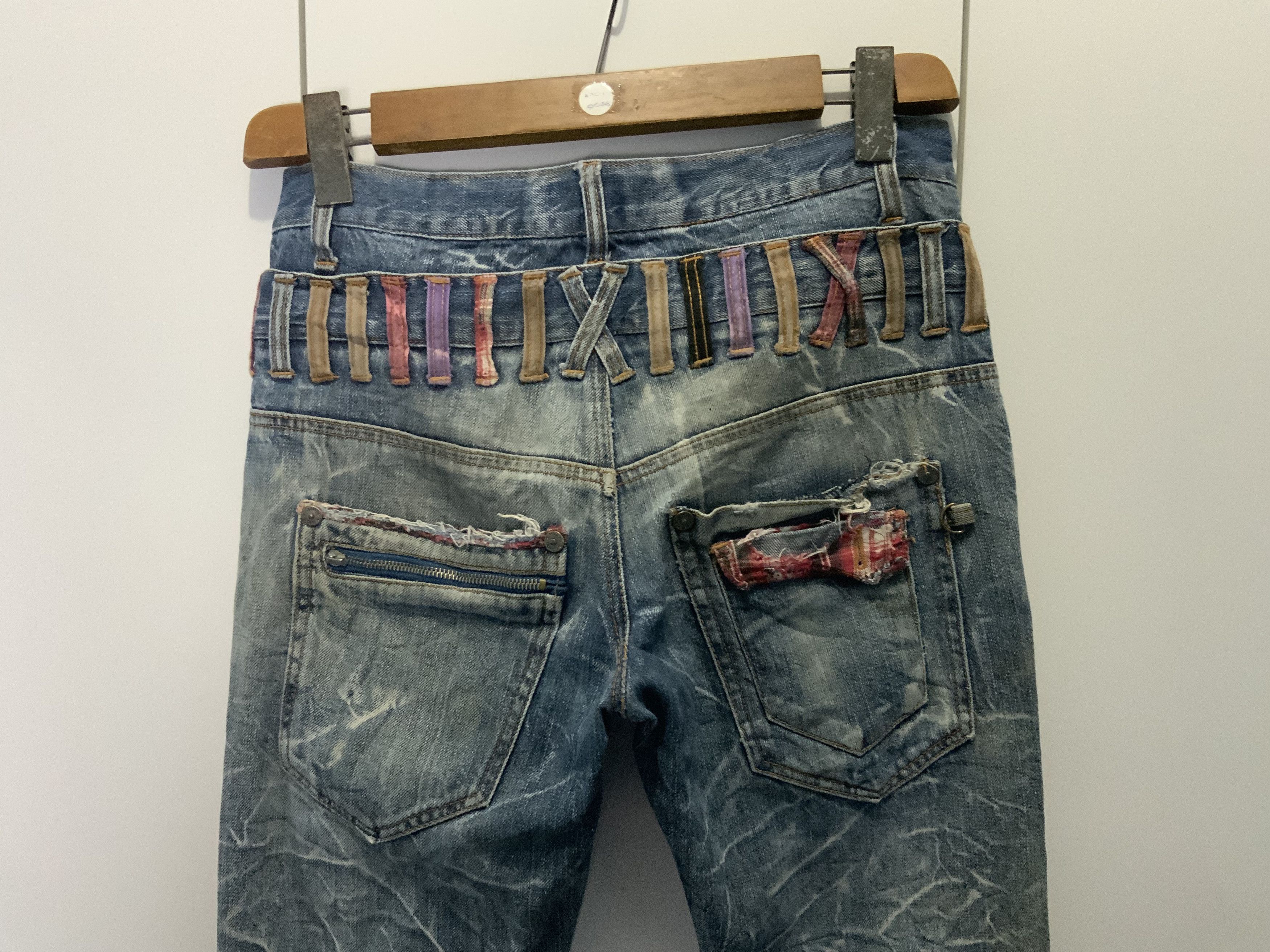 If Six Was Nine Nylaus Jeans Double Waist Style Distressed Jean Size US 30 / EU 46 - 19 Thumbnail