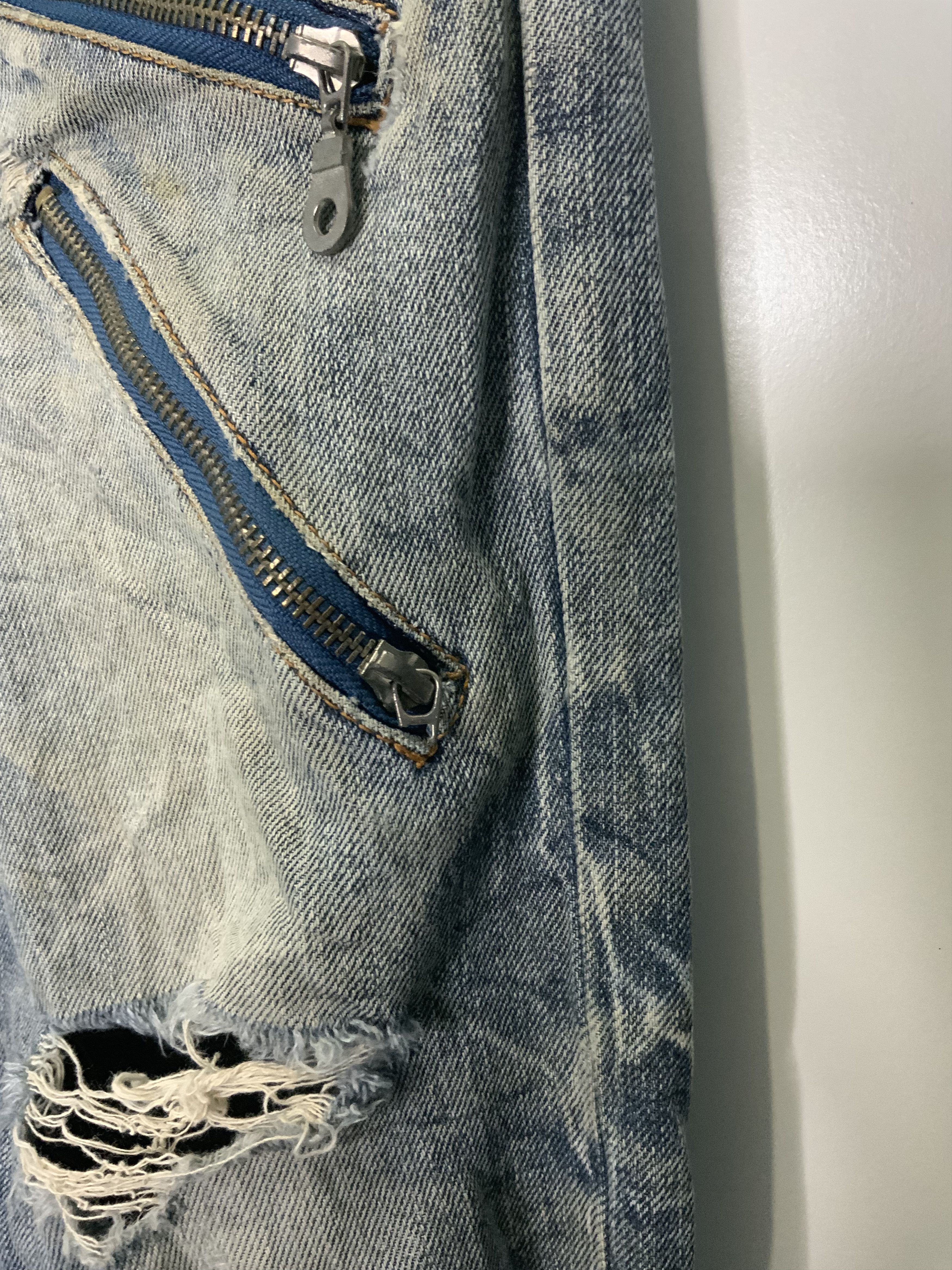 If Six Was Nine Nylaus Jeans Double Waist Style Distressed Jean Size US 30 / EU 46 - 11 Thumbnail