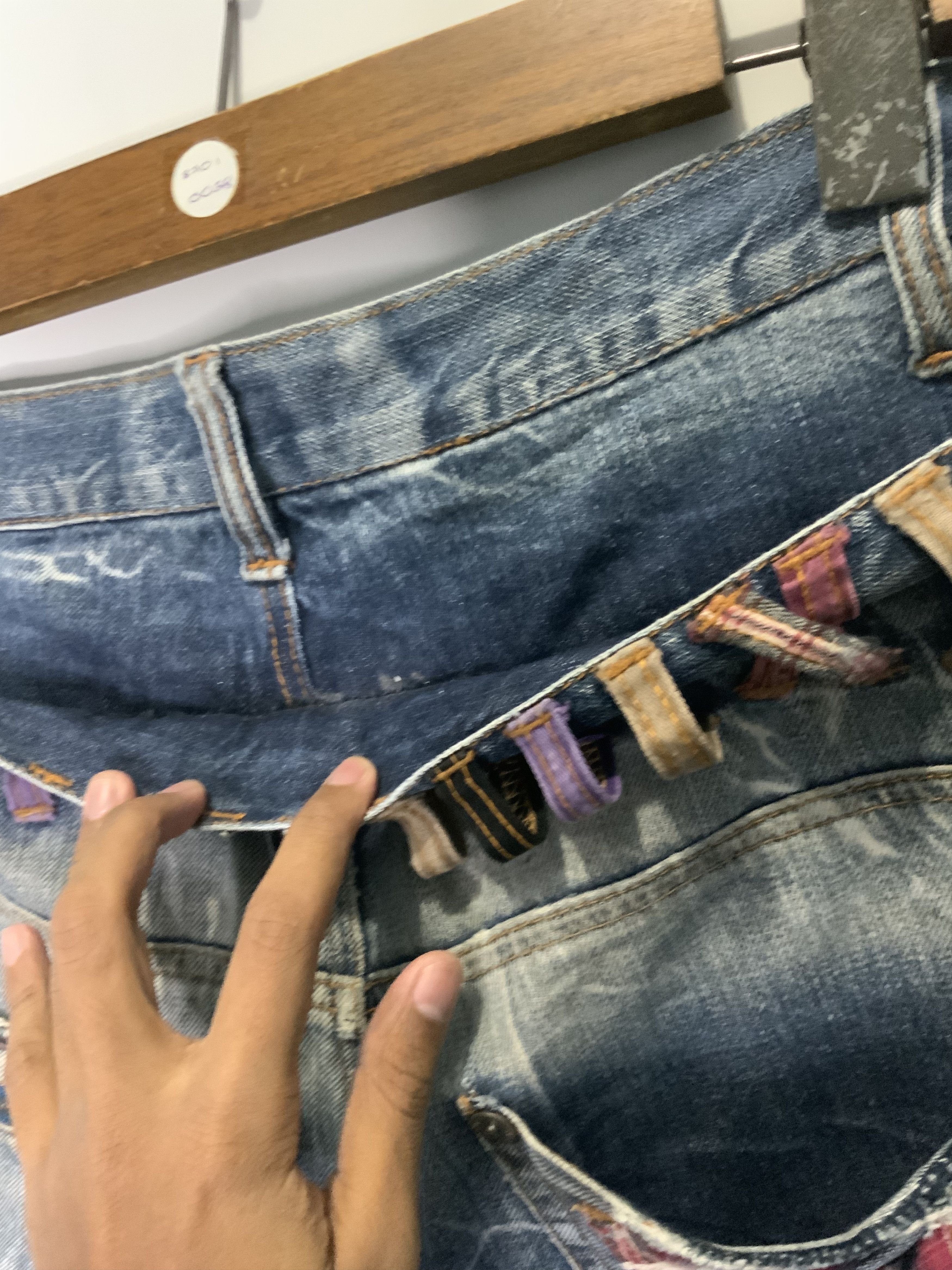 If Six Was Nine Nylaus Jeans Double Waist Style Distressed Jean Size US 30 / EU 46 - 22 Thumbnail