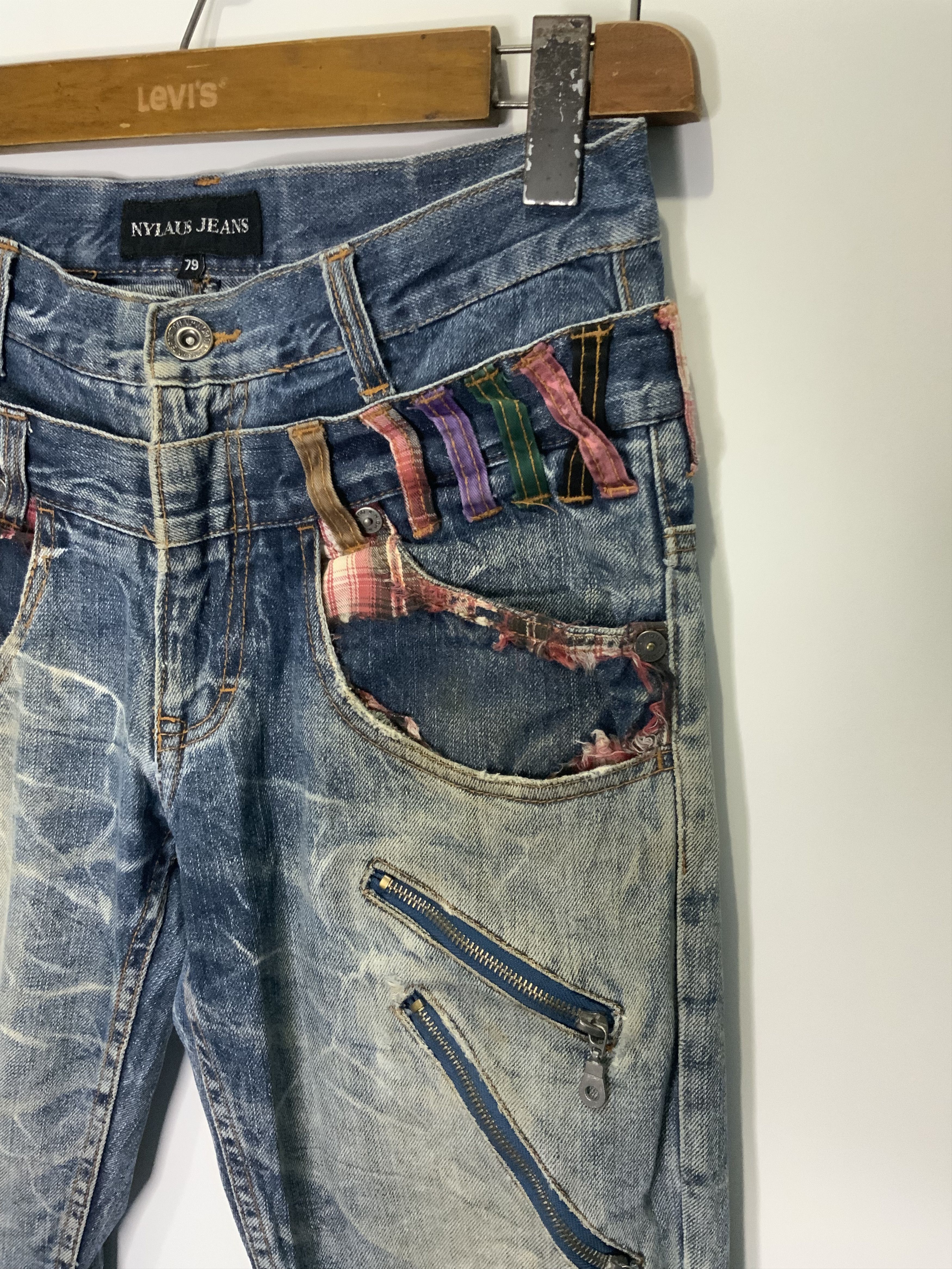 If Six Was Nine Nylaus Jeans Double Waist Style Distressed Jean Size US 30 / EU 46 - 2 Thumbnail