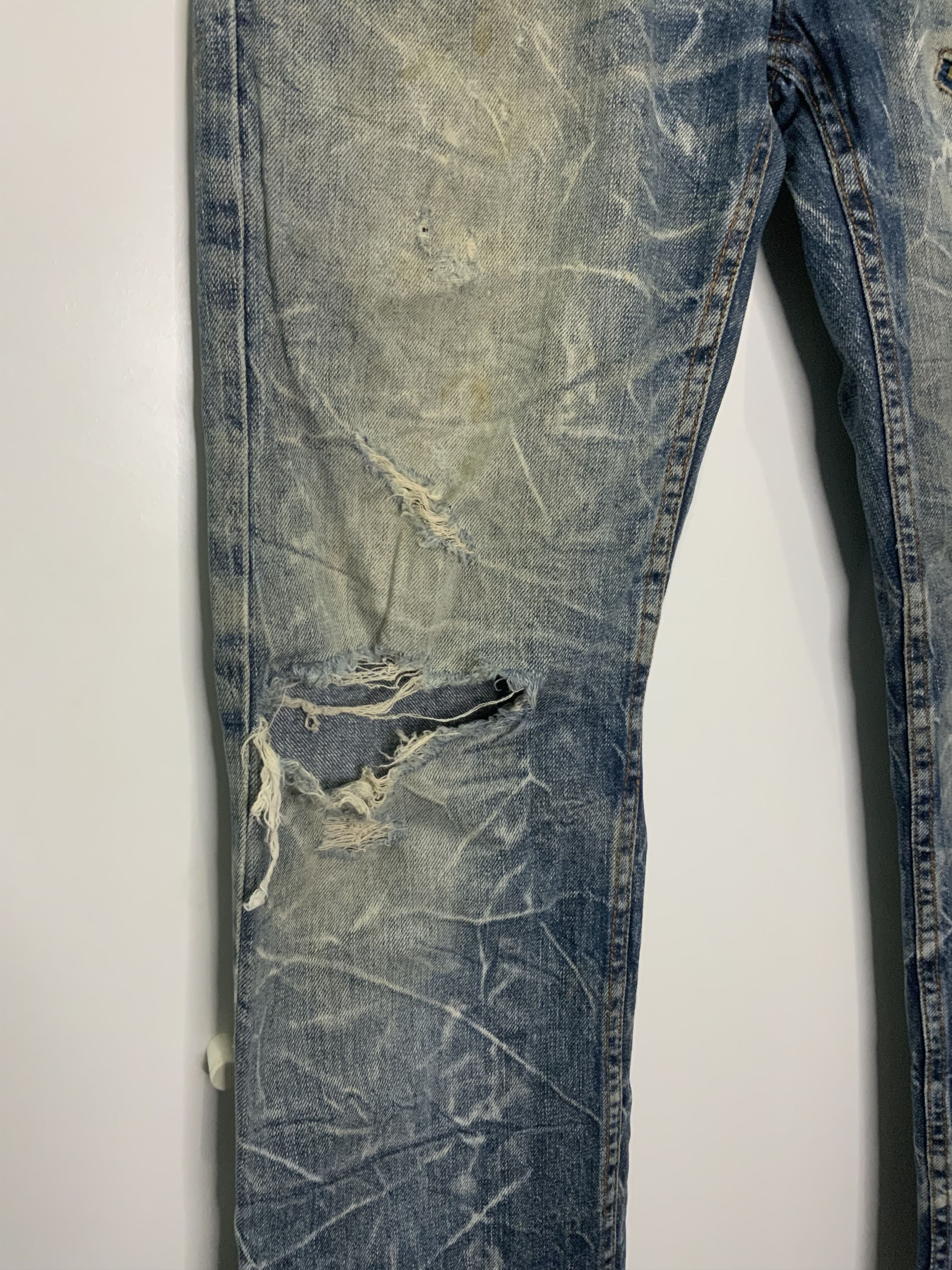 If Six Was Nine Nylaus Jeans Double Waist Style Distressed Jean Size US 30 / EU 46 - 5 Thumbnail