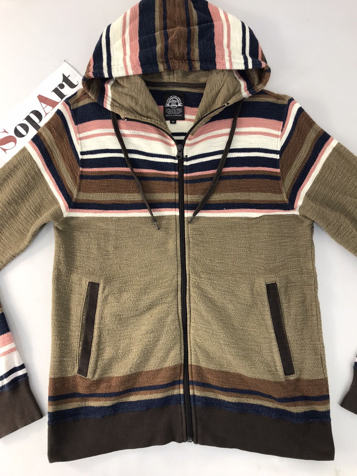 Japanese Brand Vtg Power To The People Design Stripes Sweatshirt Hoodie Size US M / EU 48-50 / 2 - 3 Thumbnail