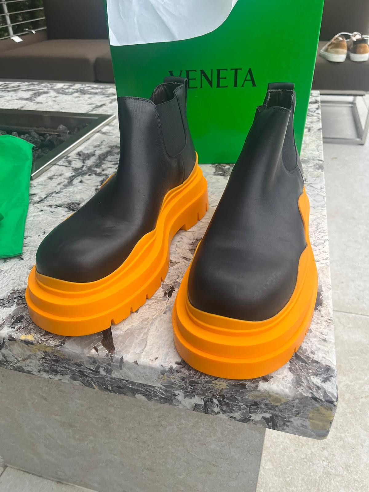 Bottega Veneta Low Top Tire Boots in Black / Tangerine Size US 10 / EU 43 - 9 Thumbnail