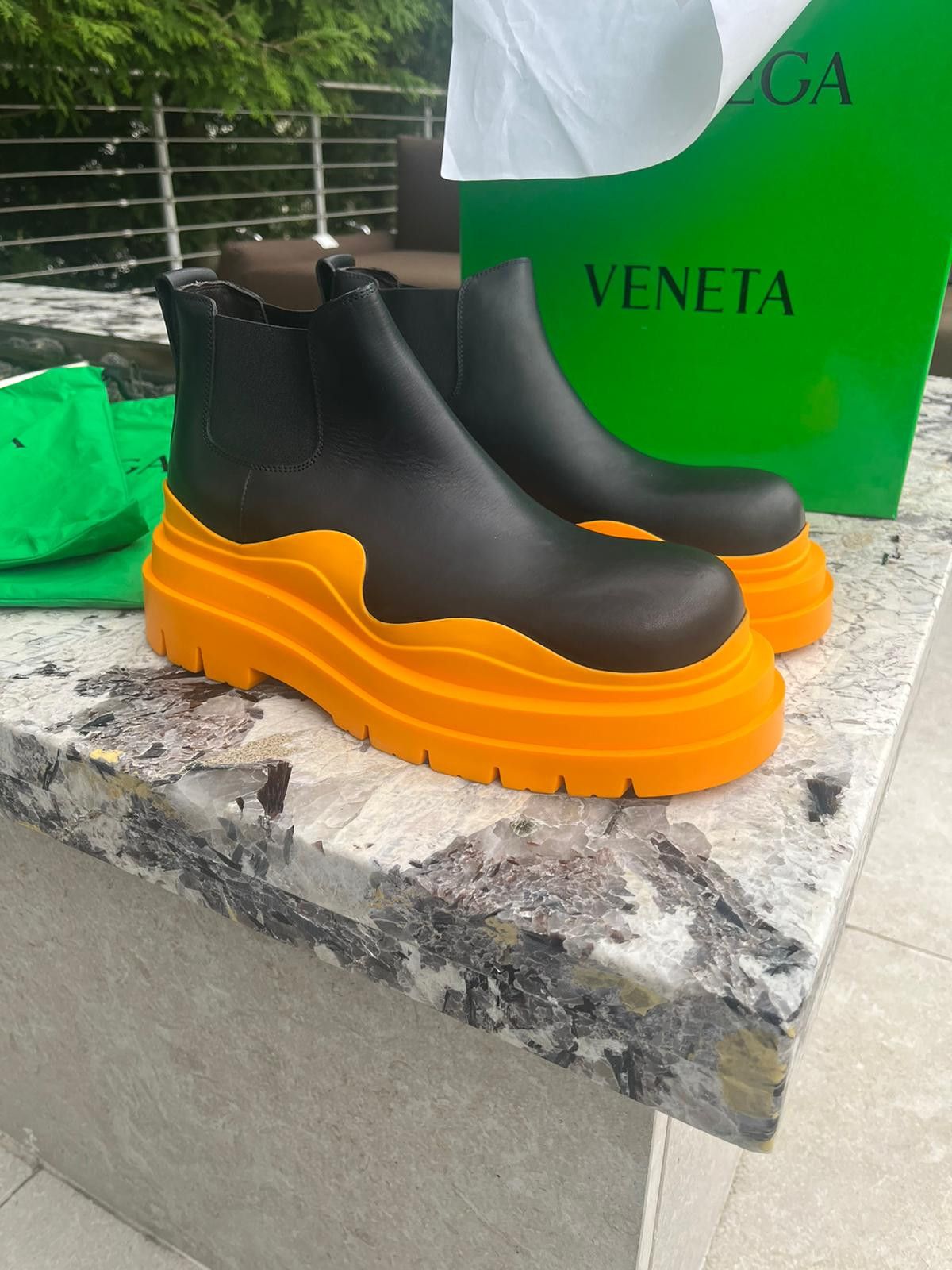 Bottega Veneta Low Top Tire Boots in Black / Tangerine Size US 10 / EU 43 - 8 Thumbnail
