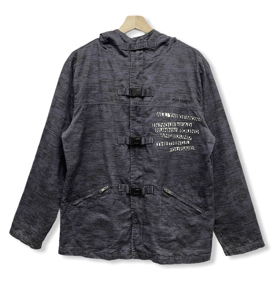 image of Seditionaries x Vintage Slashnumber Poem Punk! Bondage Buckle Cotton Hoodie in Purple/Black (Size M