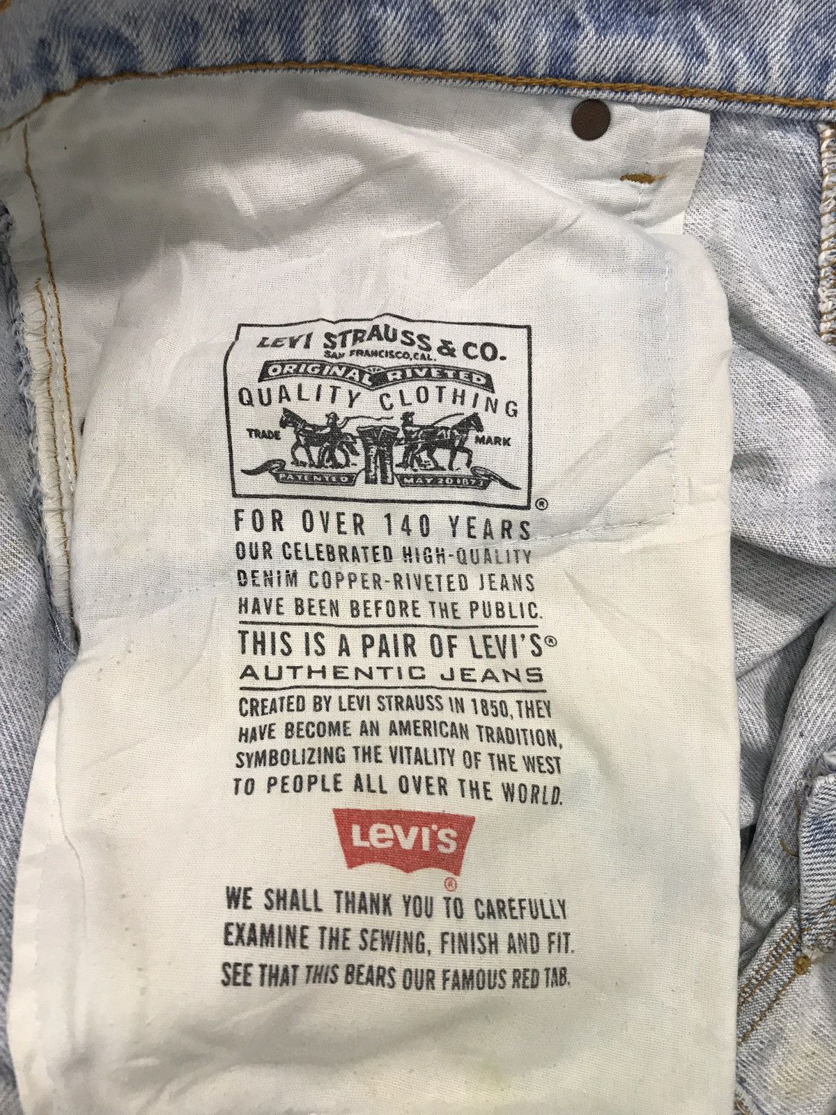 Levi's × Vintage Vintage Levis Distressed Denim Beauty Faded Jeans Size US 32 / EU 48 - 13 Thumbnail