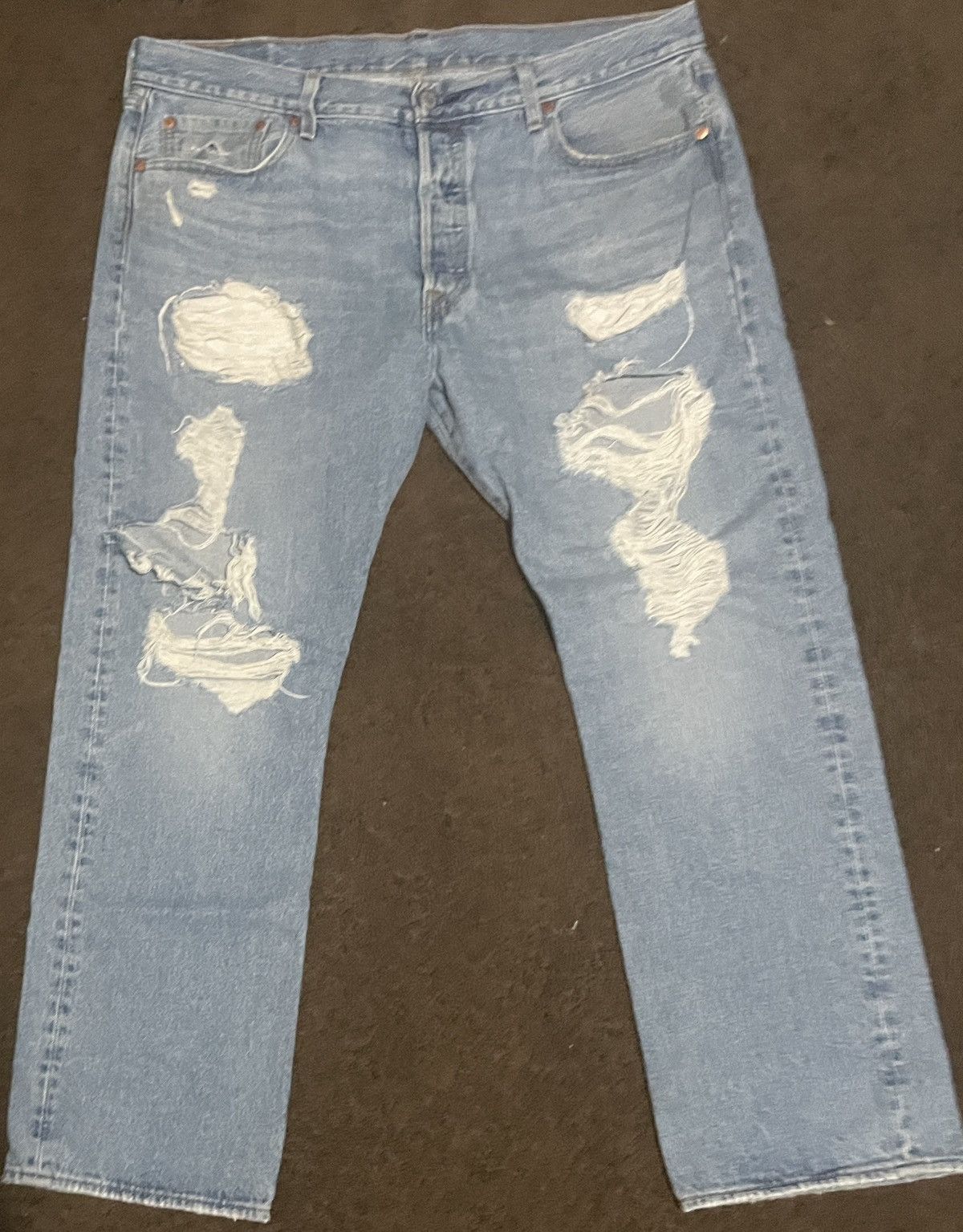 Levi's 501 Ripped Levis jeans | Grailed