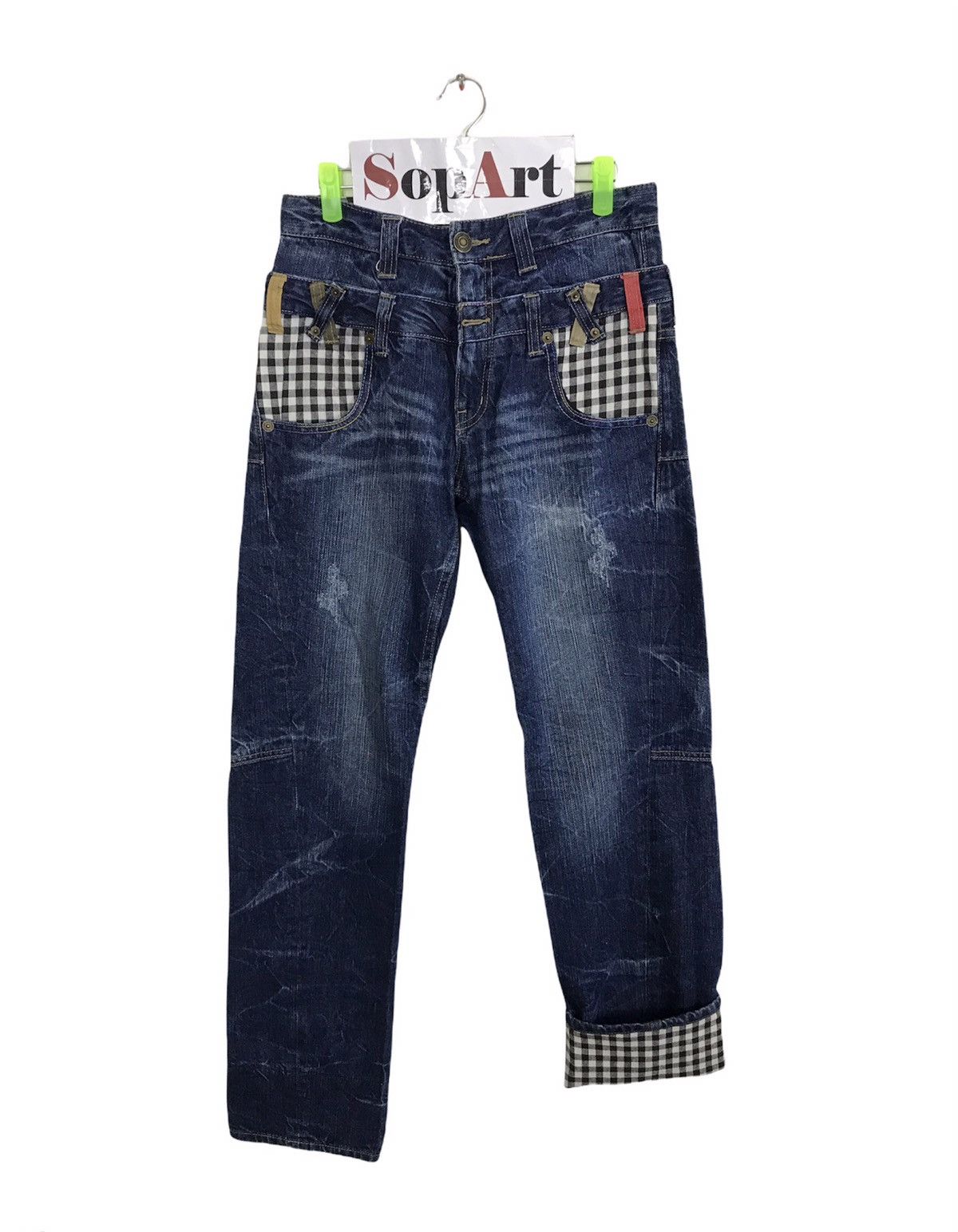 Japanese Brand × Vintage Vintage Japanese Brand Double Waist Indigo Fashion Style Size US 30 / EU 46 - 1 Thumbnail