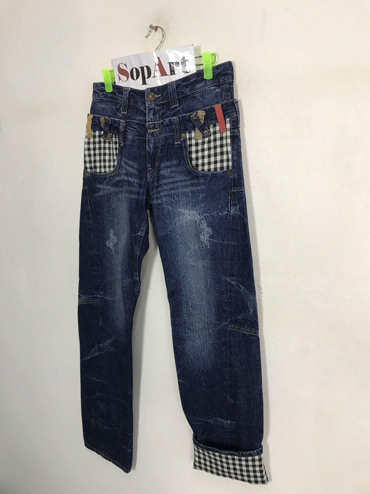Japanese Brand × Vintage Vintage Japanese Brand Double Waist Indigo Fashion Style Size US 30 / EU 46 - 4 Thumbnail