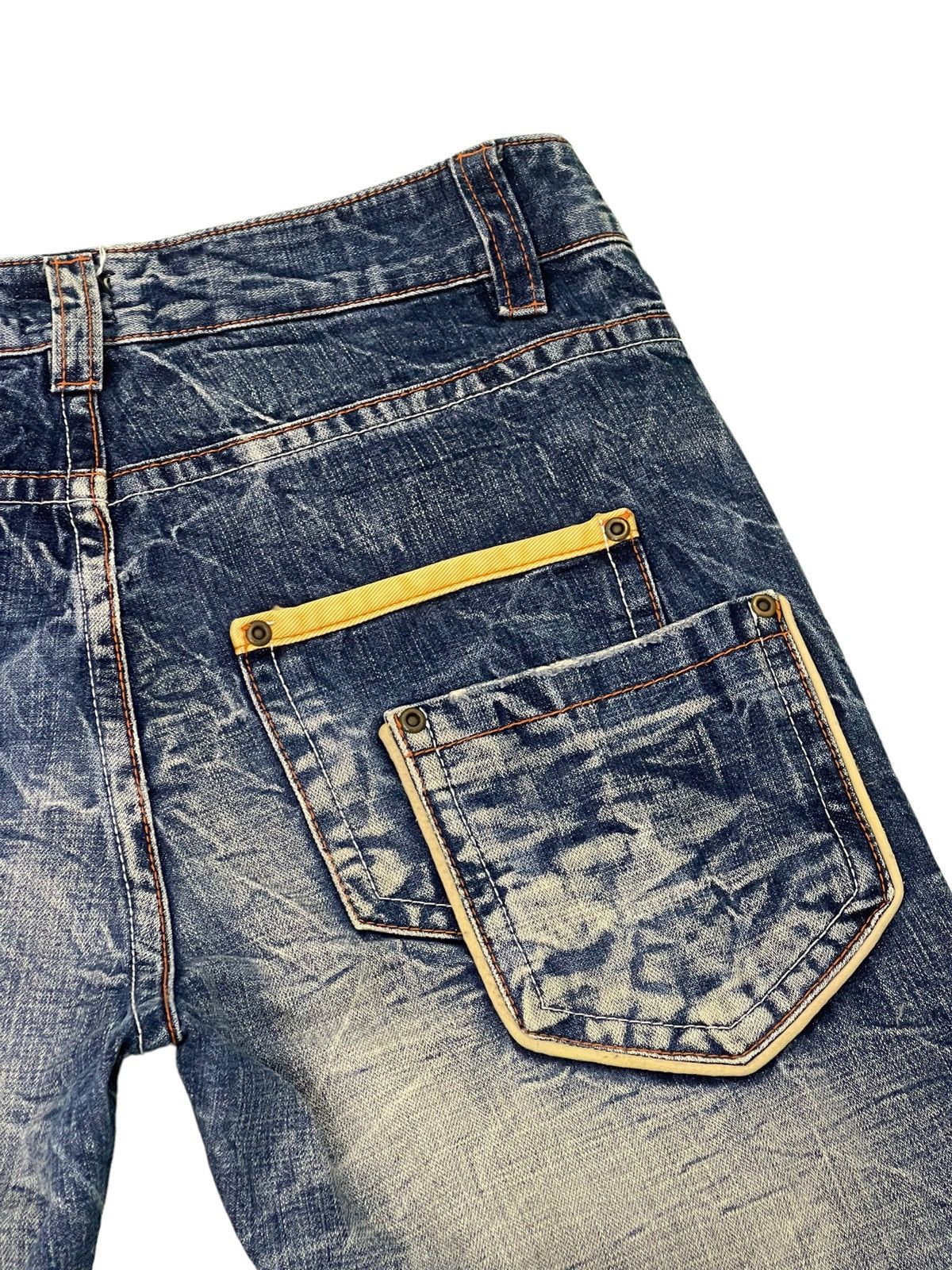 Japanese Brand Acid Wash Jeans Ozz Pinball Denim Regular Fit 4🟦5 Size US 32 / EU 48 - 21 Thumbnail
