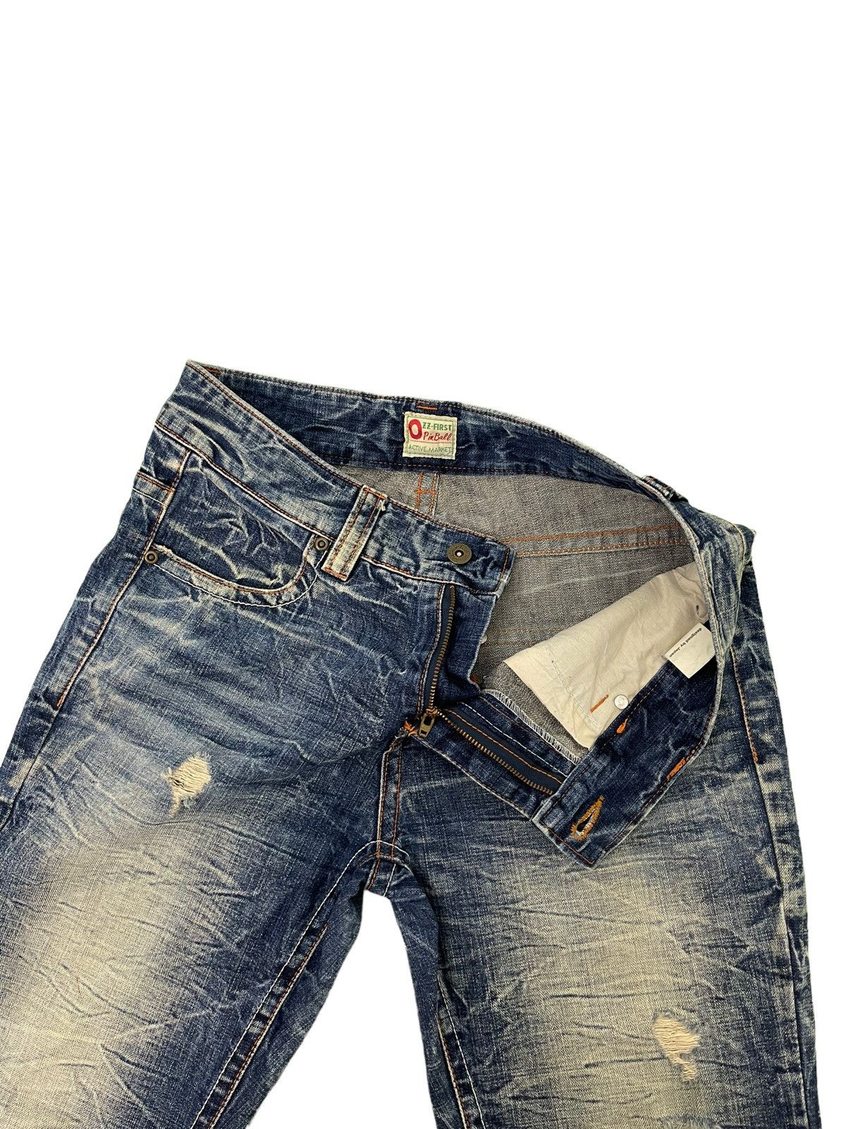 Japanese Brand Acid Wash Jeans Ozz Pinball Denim Regular Fit 4🟦5 Size US 32 / EU 48 - 12 Thumbnail