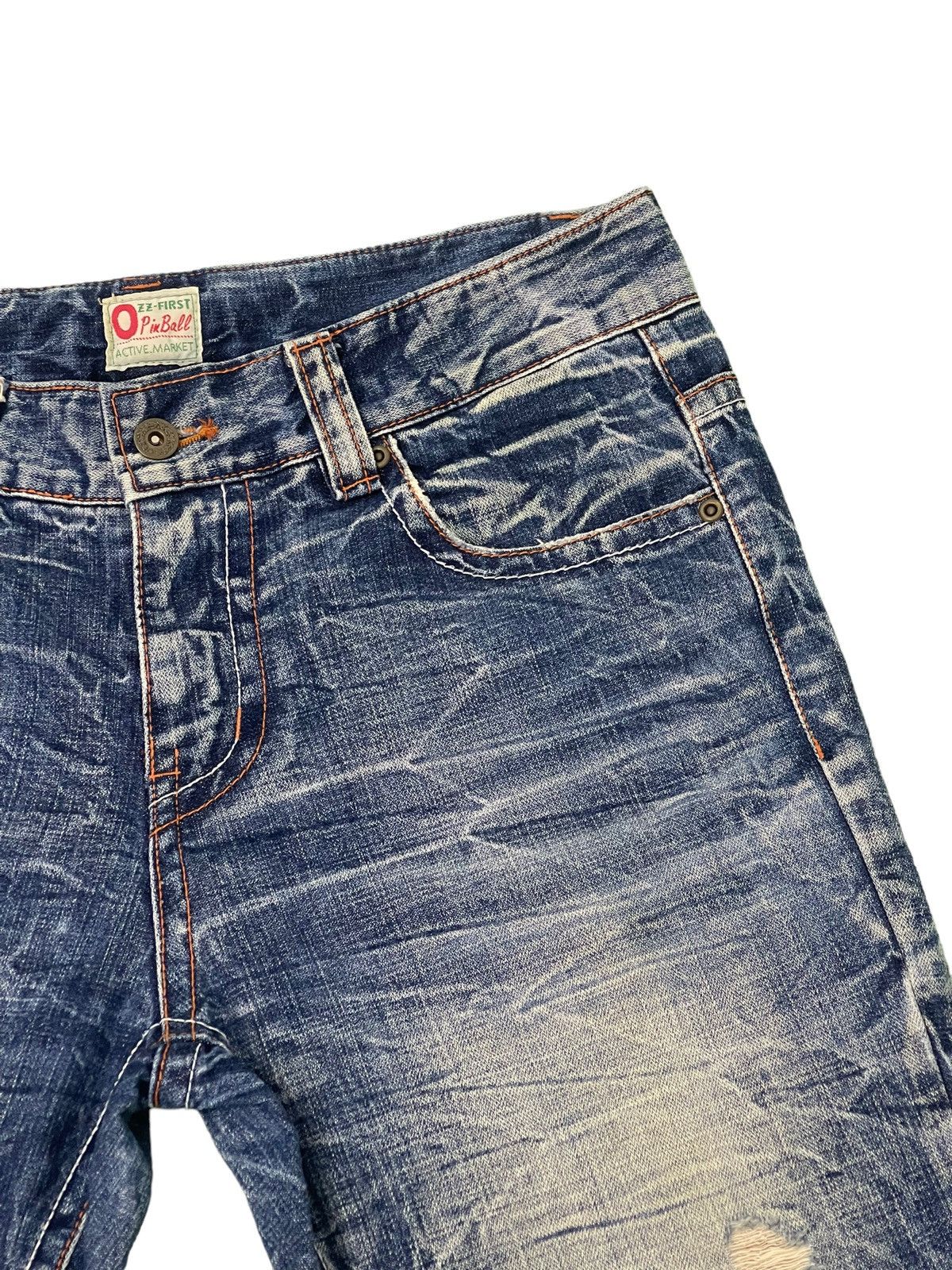 Japanese Brand Acid Wash Jeans Ozz Pinball Denim Regular Fit 4🟦5 Size US 32 / EU 48 - 10 Thumbnail
