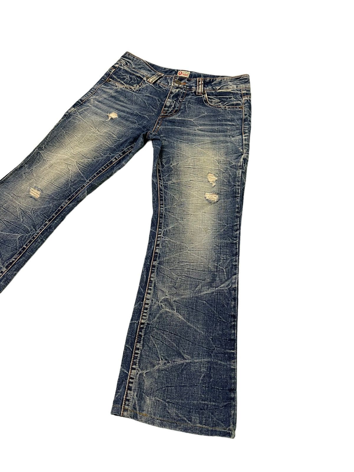 Japanese Brand Acid Wash Jeans Ozz Pinball Denim Regular Fit 4🟦5 Size US 32 / EU 48 - 3 Thumbnail