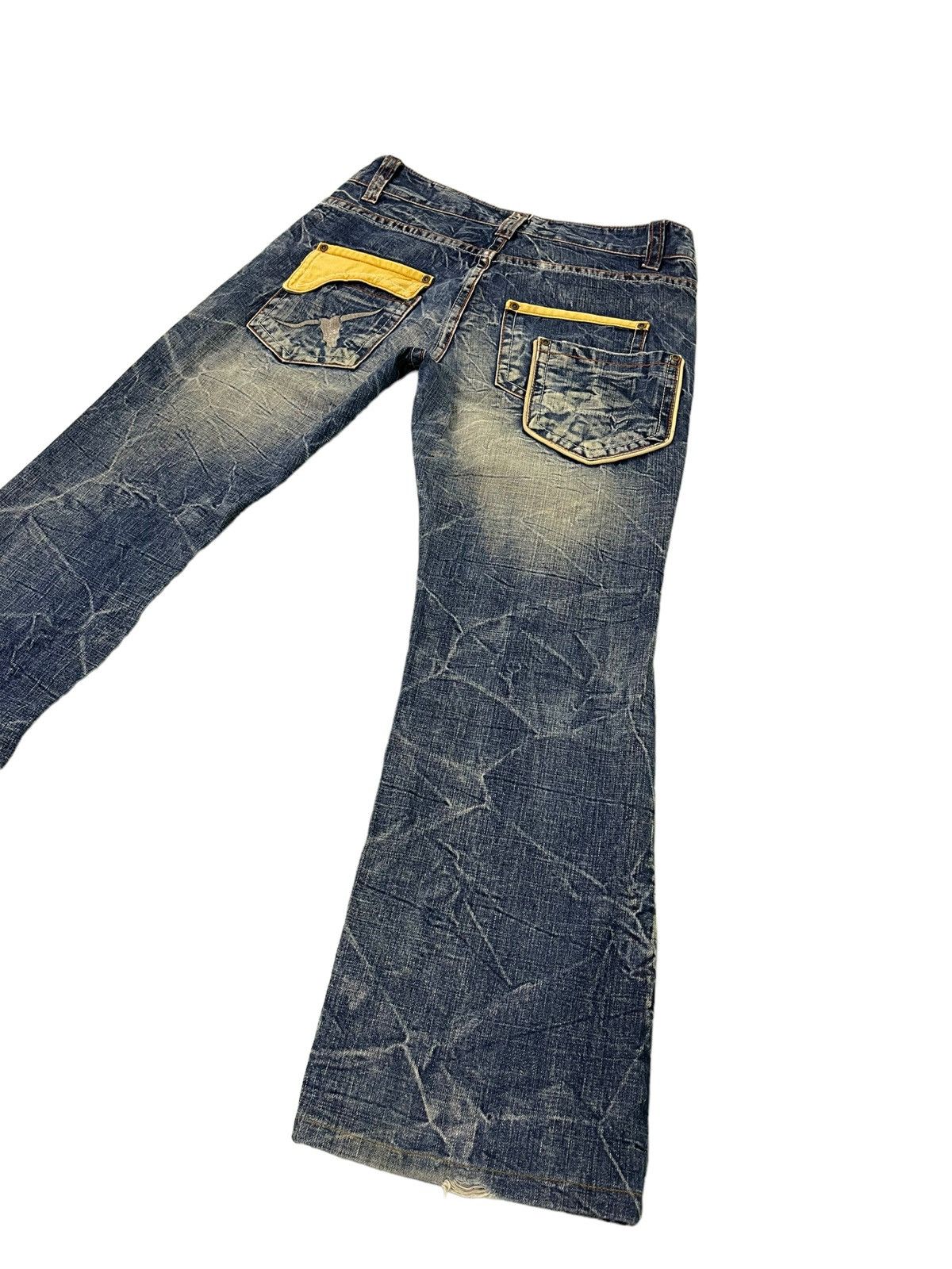 Japanese Brand Acid Wash Jeans Ozz Pinball Denim Regular Fit 4🟦5 Size US 32 / EU 48 - 15 Thumbnail