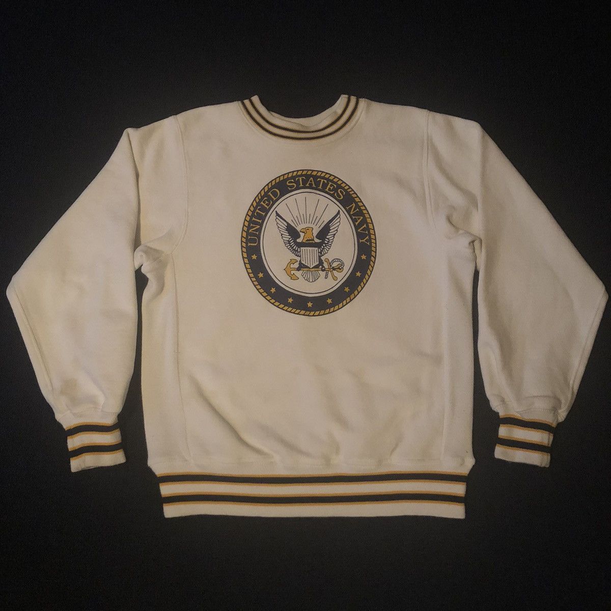 Naval Clothing Factory Vintage 90s US Navy Logo Reverse Weave Heavyweight Crewneck Size US M / EU 48-50 / 2 - 2 Thumbnail