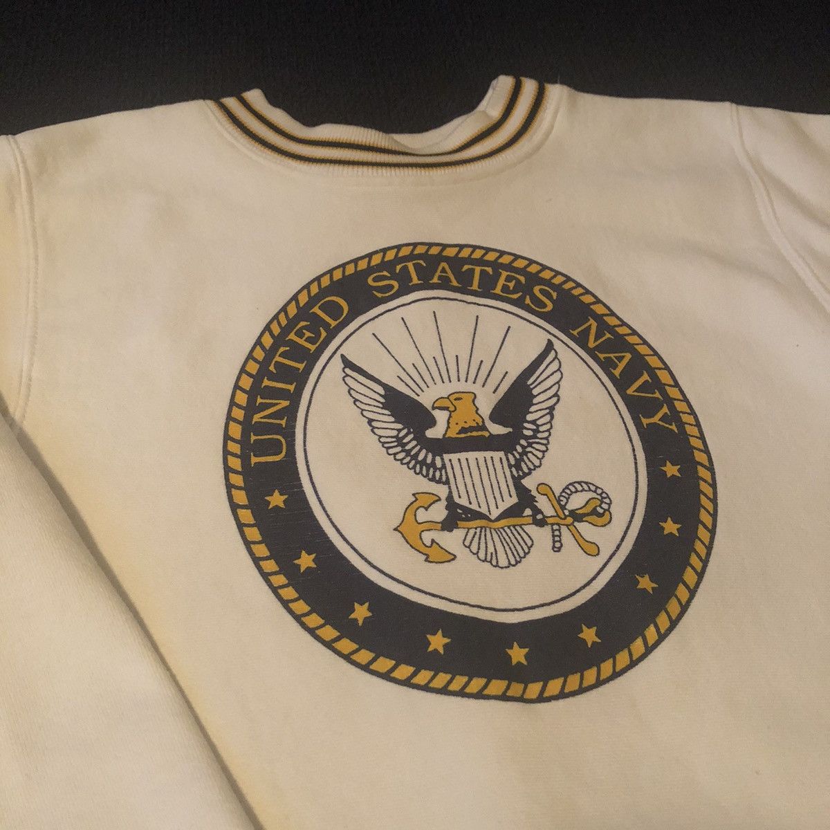 Naval Clothing Factory Vintage 90s US Navy Logo Reverse Weave Heavyweight Crewneck Size US M / EU 48-50 / 2 - 3 Thumbnail