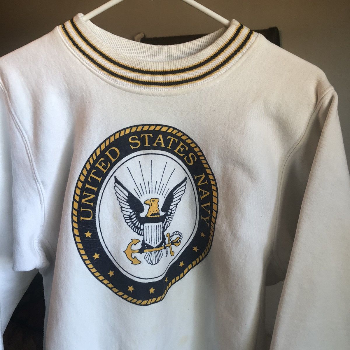 Naval Clothing Factory Vintage 90s US Navy Logo Reverse Weave Heavyweight Crewneck Size US M / EU 48-50 / 2 - 1 Thumbnail