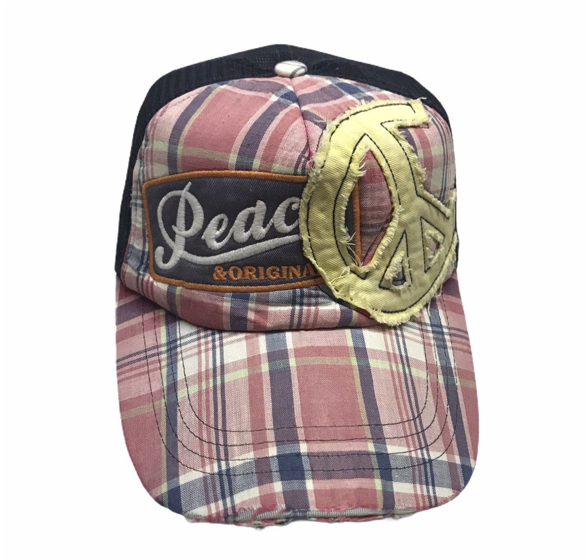 Japanese Brand Peace & Original Distressed Trucker Hats Caps Size ONE SIZE - 4 Thumbnail