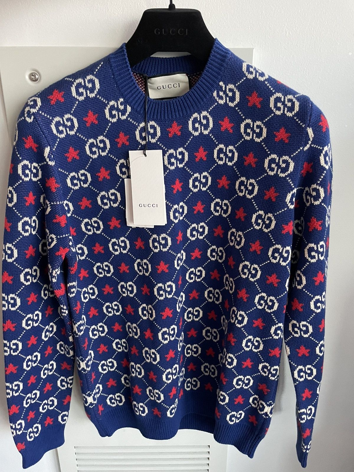 Gucci $2,500 Value NEW Rare Runway Brand NEW GG Logo Star Sweater Size US M / EU 48-50 / 2 - 17 Thumbnail