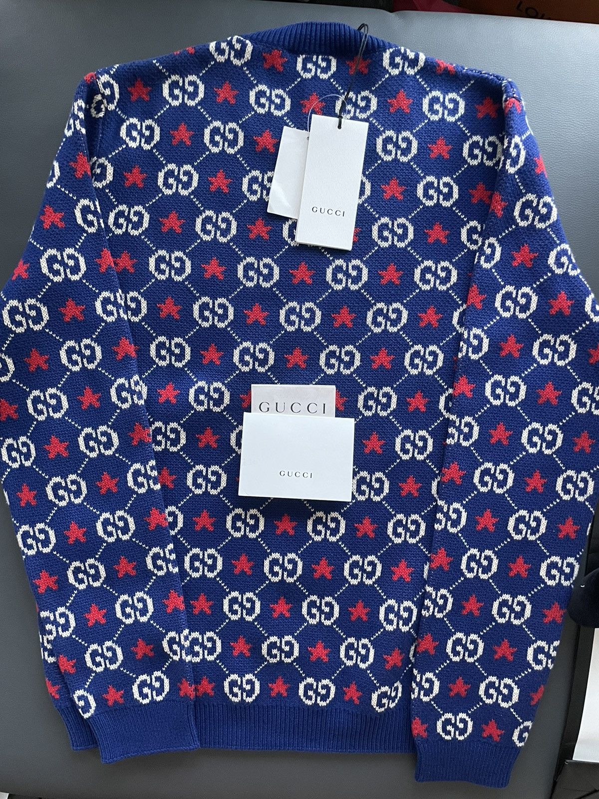 Gucci $2,500 Value NEW Rare Runway Brand NEW GG Logo Star Sweater Size US M / EU 48-50 / 2 - 14 Thumbnail