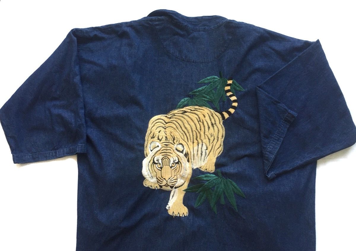 Indigo Vintage Indigo Kimono Oversized Jacket Embroider Tiger Size US L / EU 52-54 / 3 - 3 Thumbnail