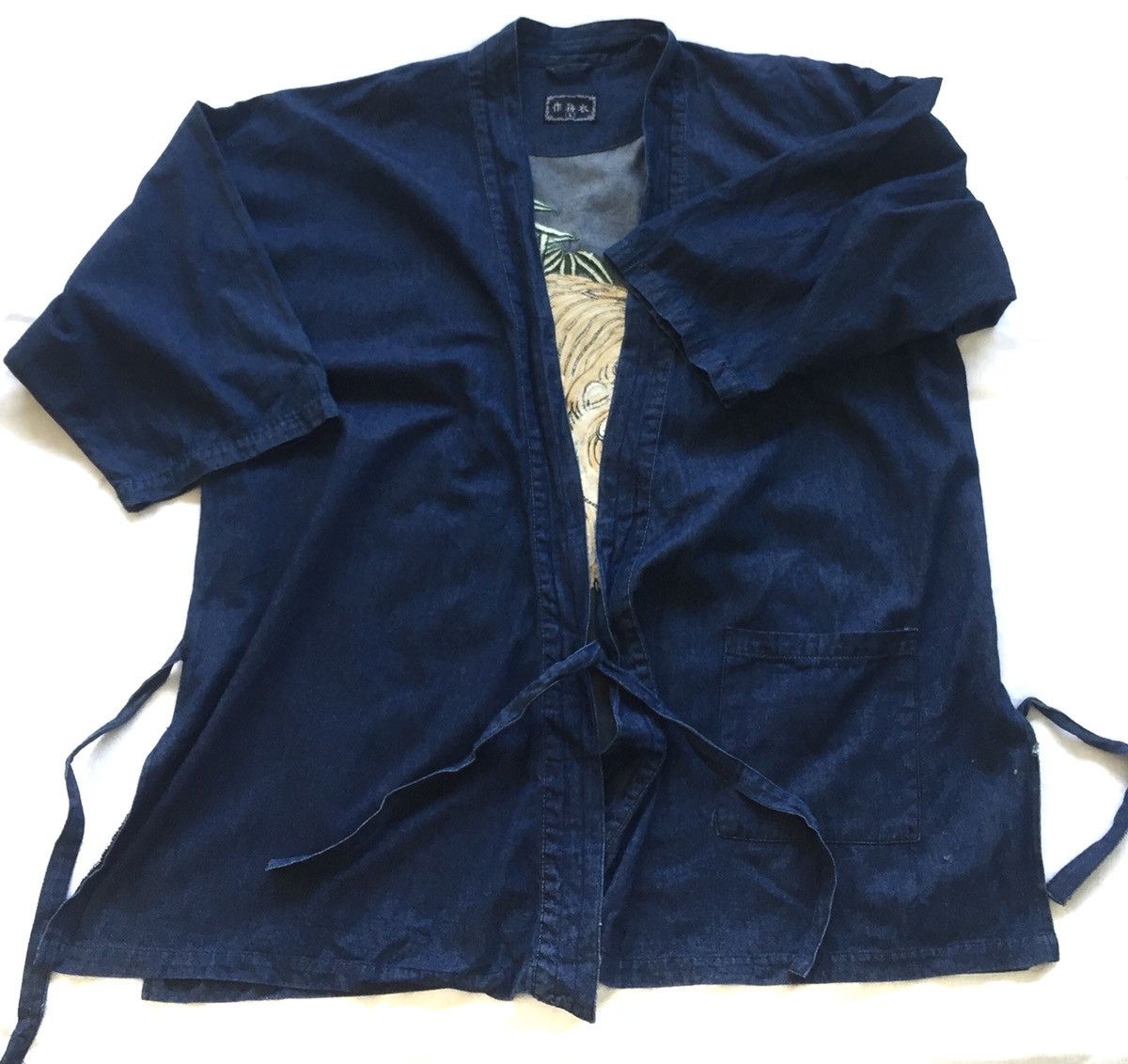 Indigo Vintage Indigo Kimono Oversized Jacket Embroider Tiger Size US L / EU 52-54 / 3 - 4 Thumbnail