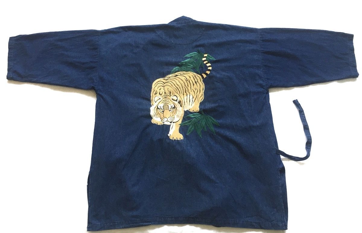 Indigo Vintage Indigo Kimono Oversized Jacket Embroider Tiger Size US L / EU 52-54 / 3 - 1 Thumbnail
