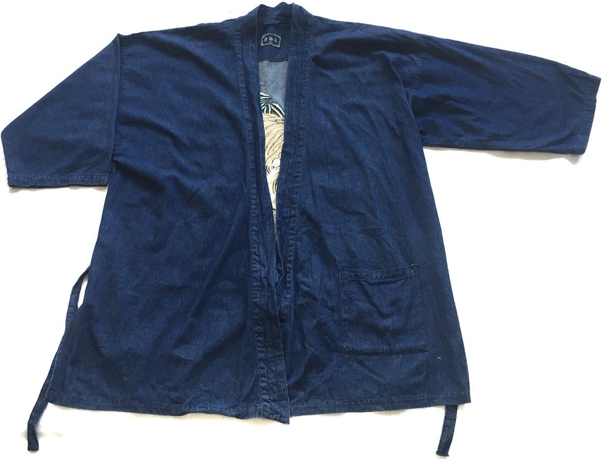 Indigo Vintage Indigo Kimono Oversized Jacket Embroider Tiger Size US L / EU 52-54 / 3 - 2 Thumbnail